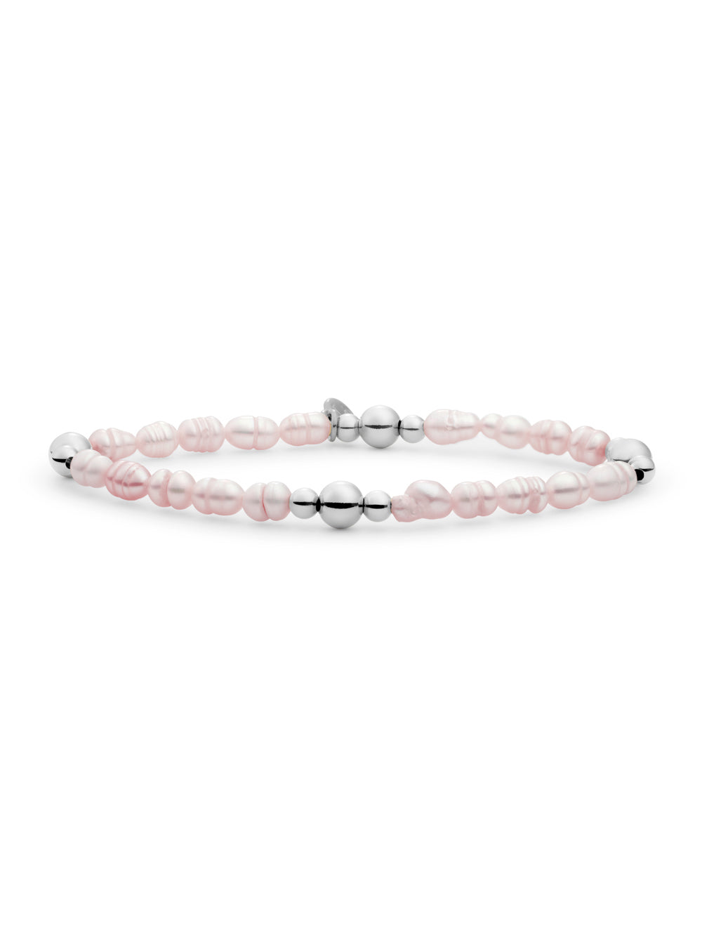 Bold Mix Armband Lavender Pearl - Rhodium Plated