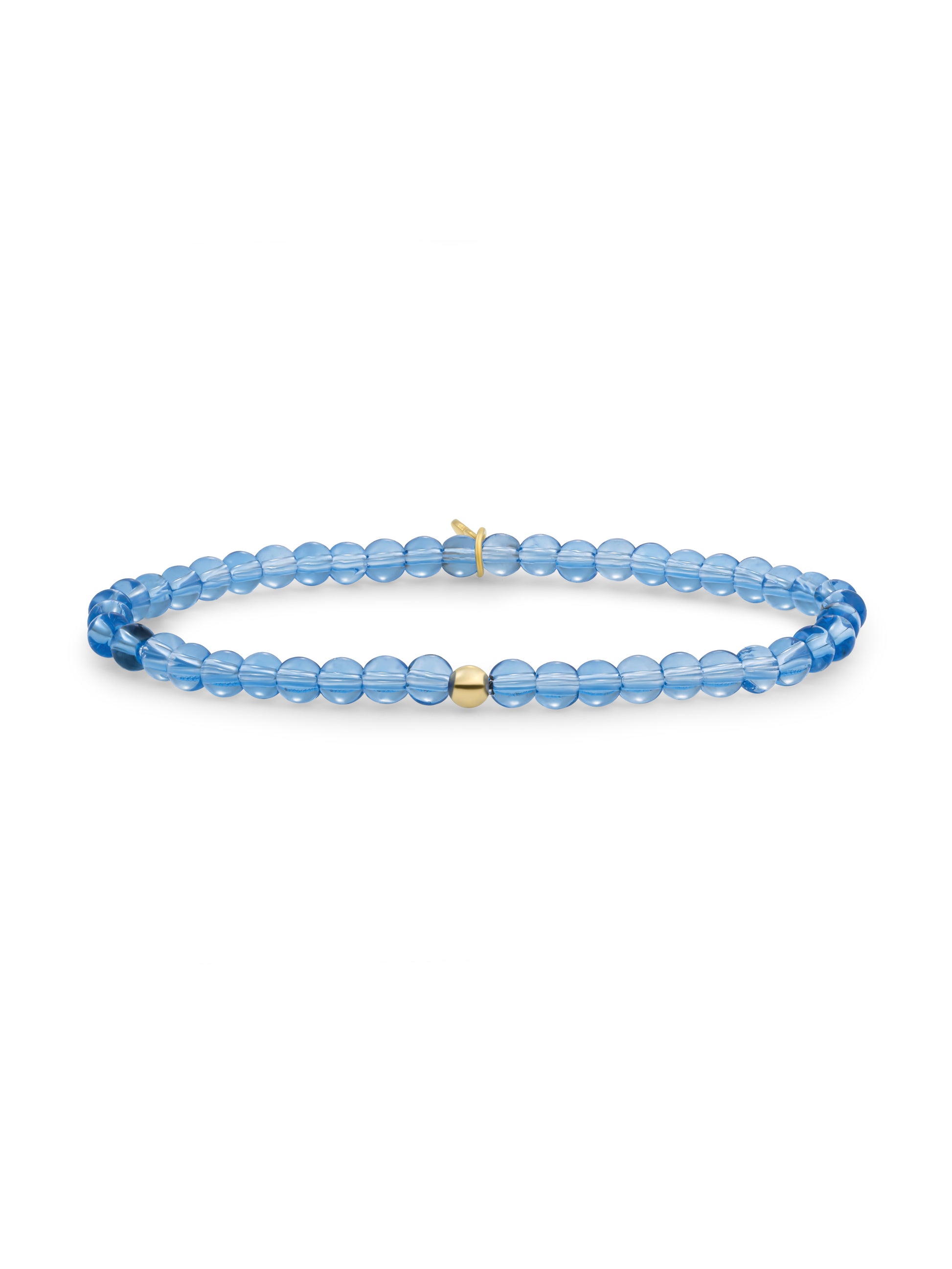 Saturn Armband Small Aquamarine - Gold Plated