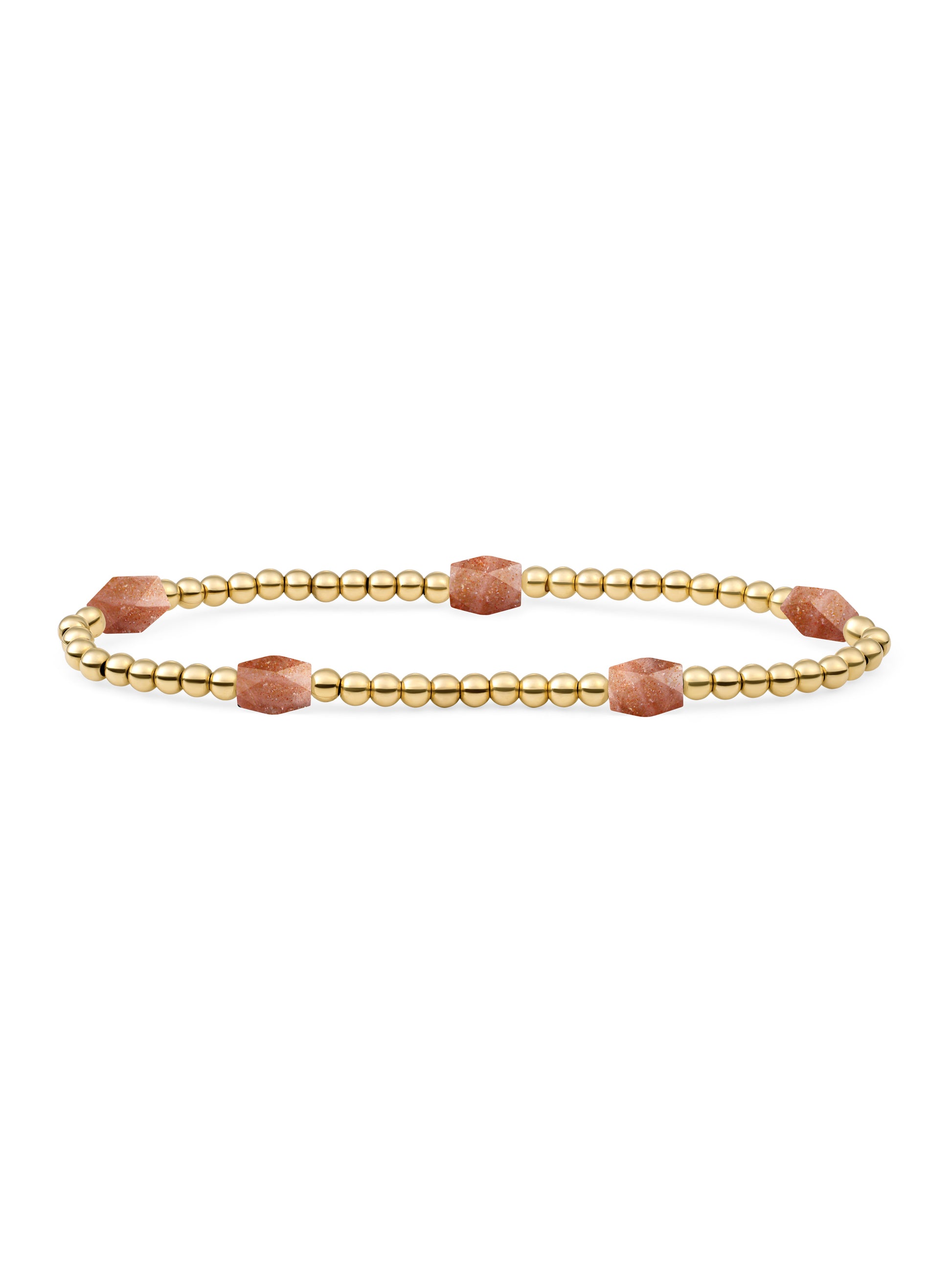 Reverse Edge Mix Armband Sunstone - Gold Plated