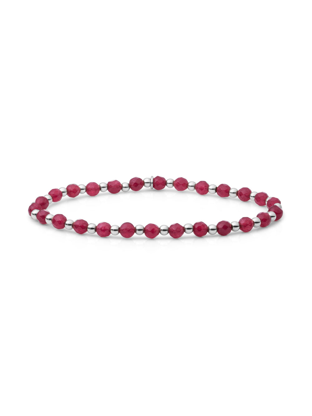 Interstellar Armband Fuchsia Jade - Rhodium Plated