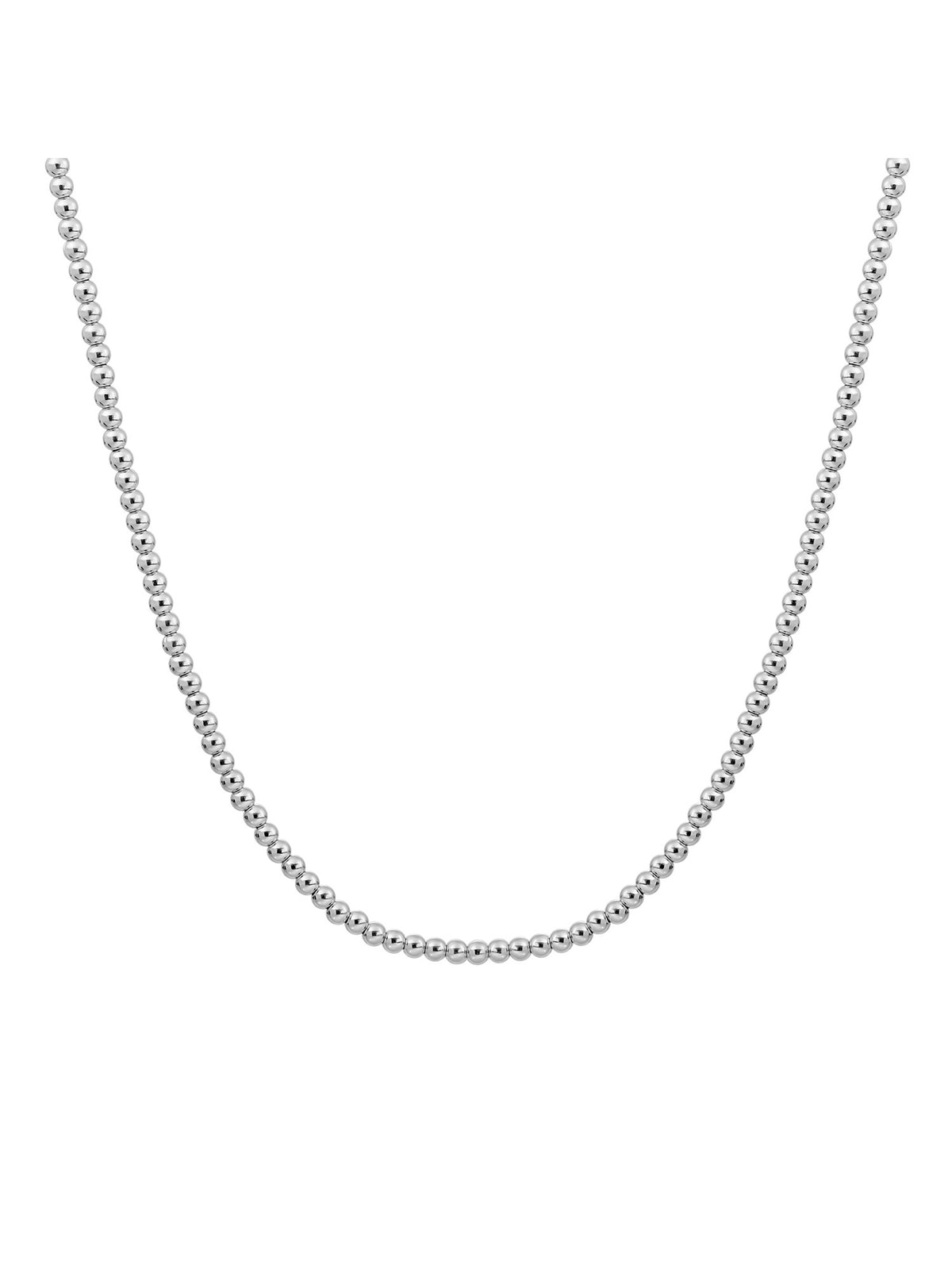 Kralen Ketting 3mm - 925 Sterling Zilver / Rhodium Plated