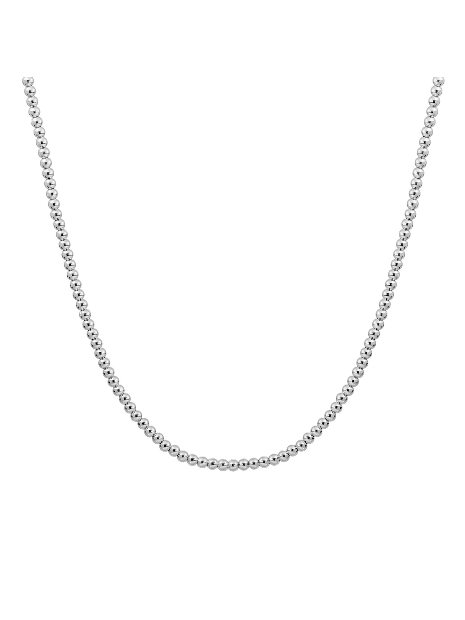 Kralen Ketting 3mm - Rhodium Plated