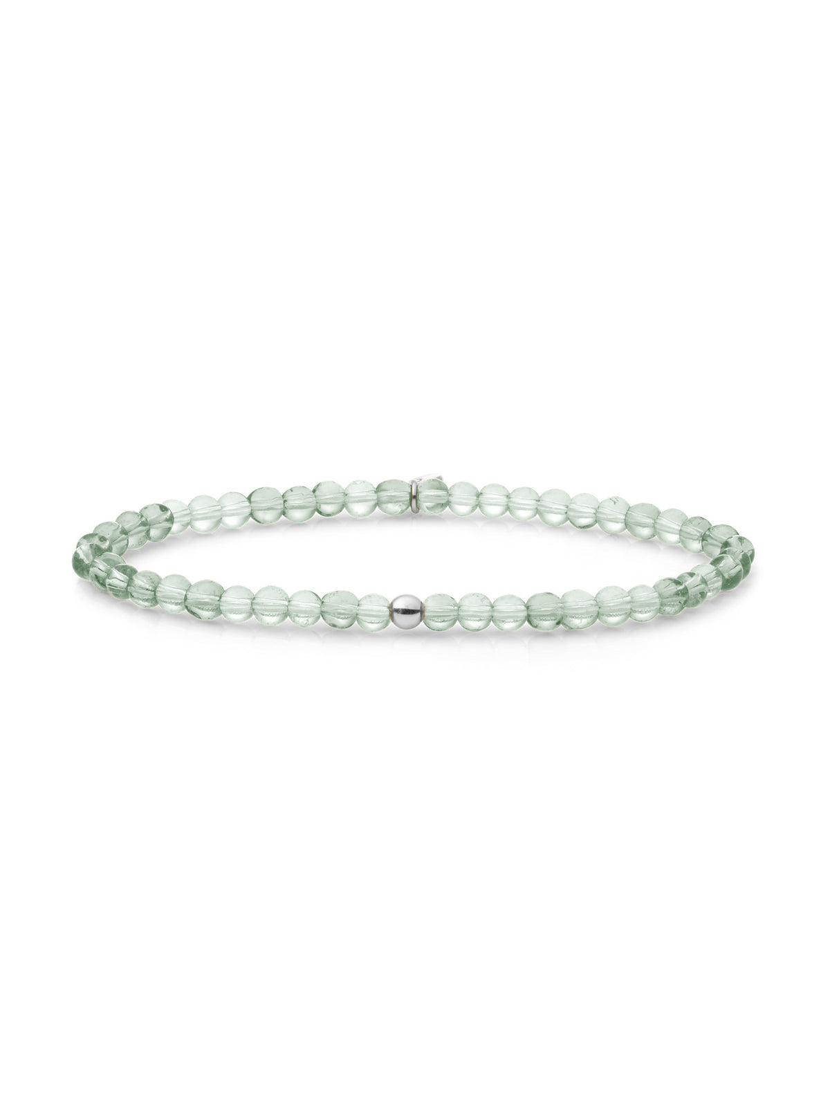 Saturn Armband Small Green Amethyst - Rhodium Plated