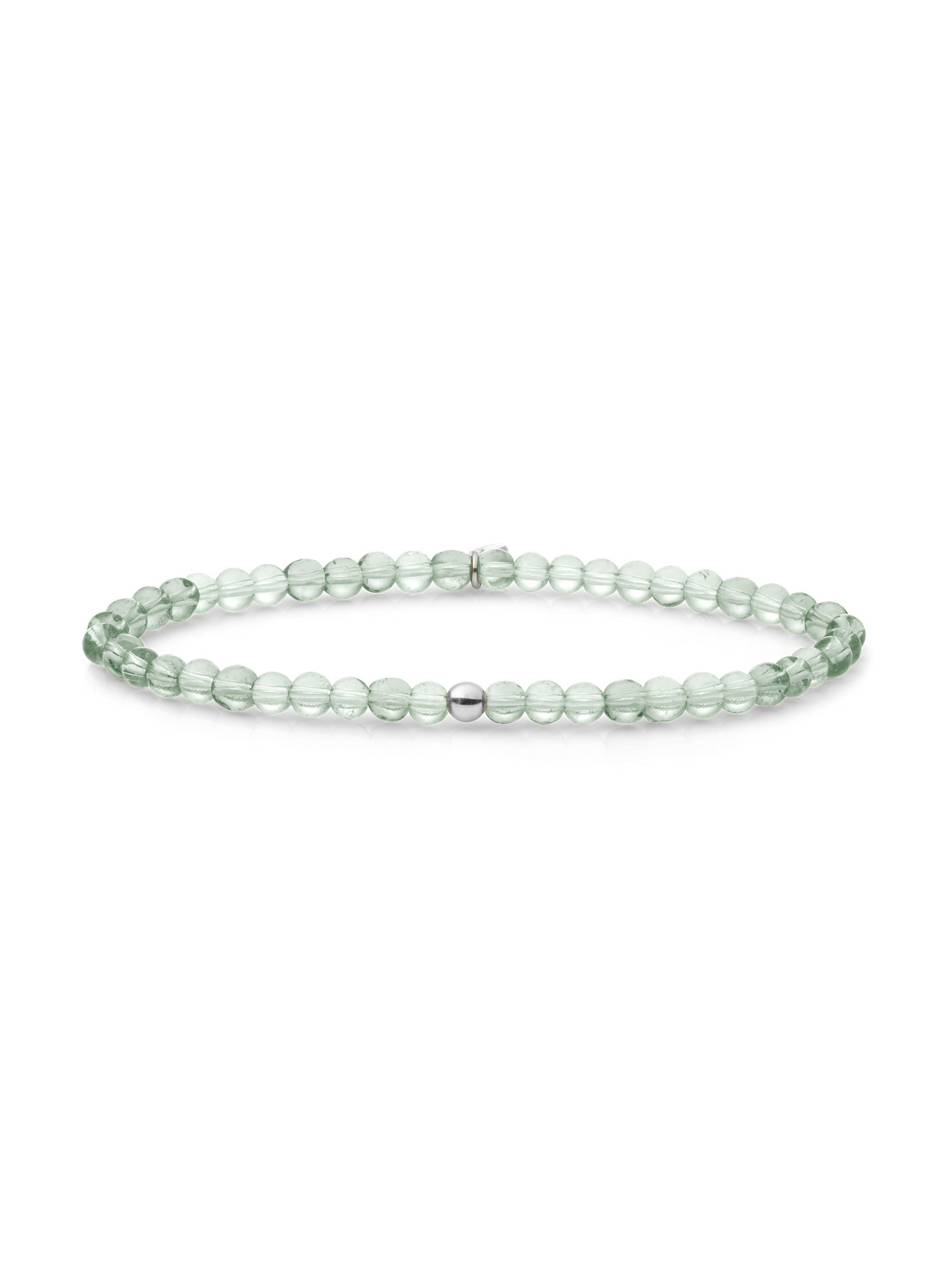 Saturn Armband Small Green Amethyst - Rhodium Plated