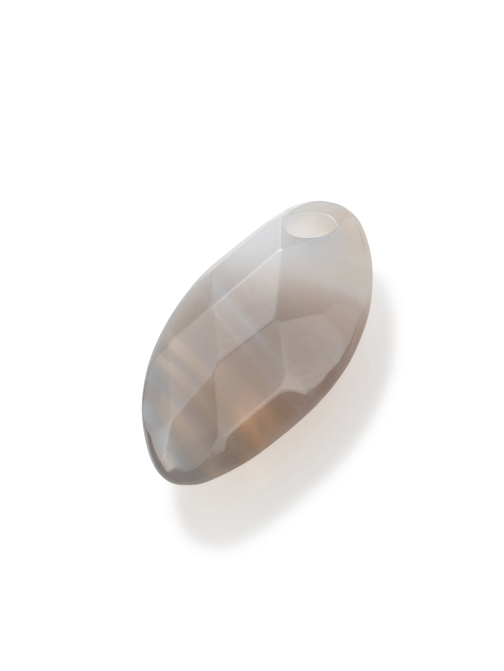 Pendant Edelsteen Leaf Grey Agate - Pendant Edelsteen Leaf Grey Agate