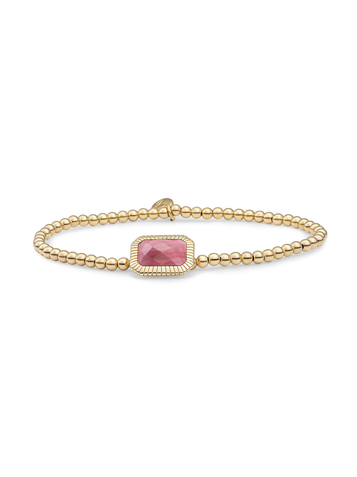 Baguette Armband Pink Rhodonite - Gold Plated