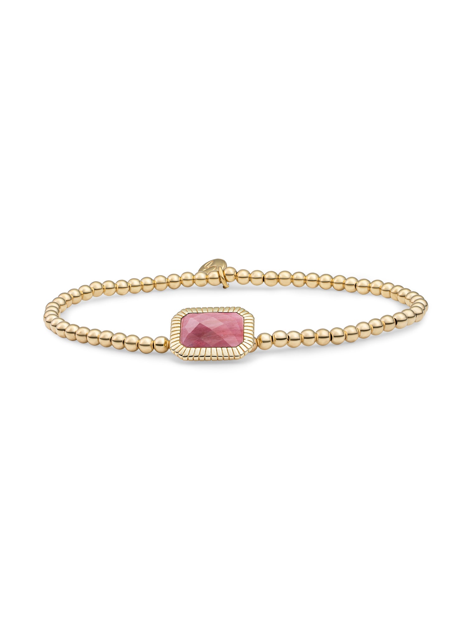 Baguette Armband Pink Rhodonite - Gold Plated