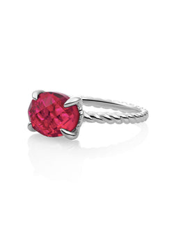 Twist Ring Fuchsia Quartz Zilver - 50
