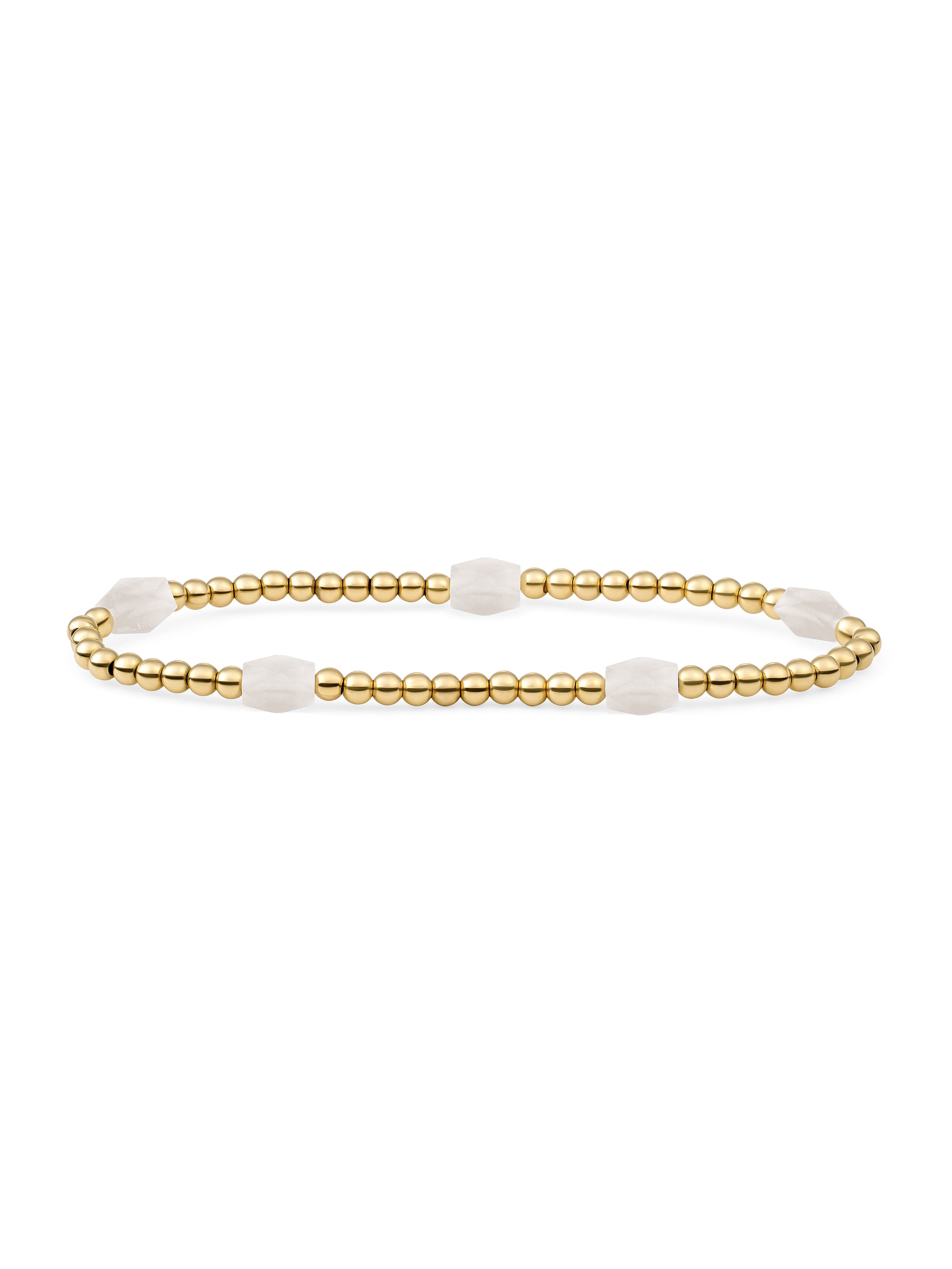Reverse Edge Mix Armband Moonstone - Gold Plated