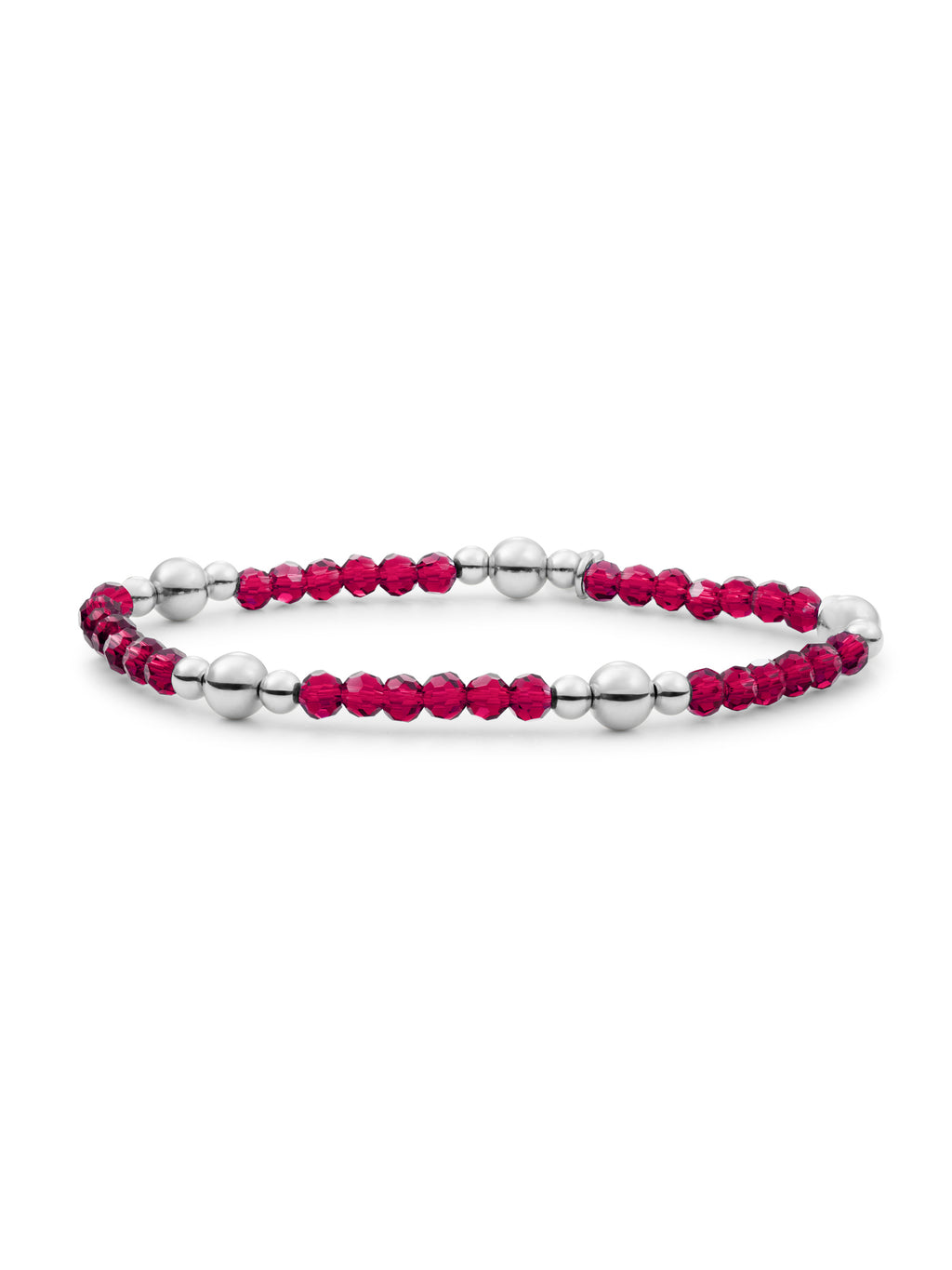 Bold Mix Armband Fuchsia Quartz - Rhodium Plated