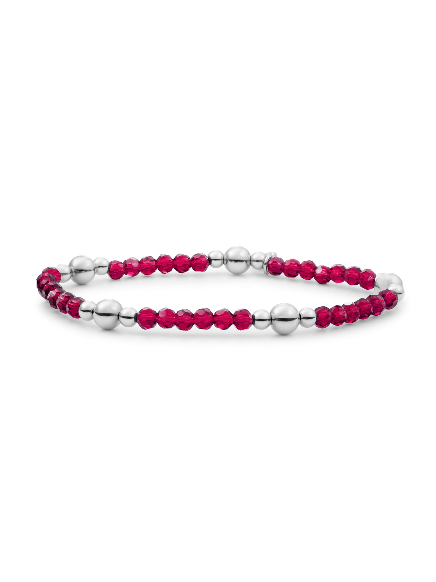 Bold Mix Armband Fuchsia Quartz - Rhodium Plated
