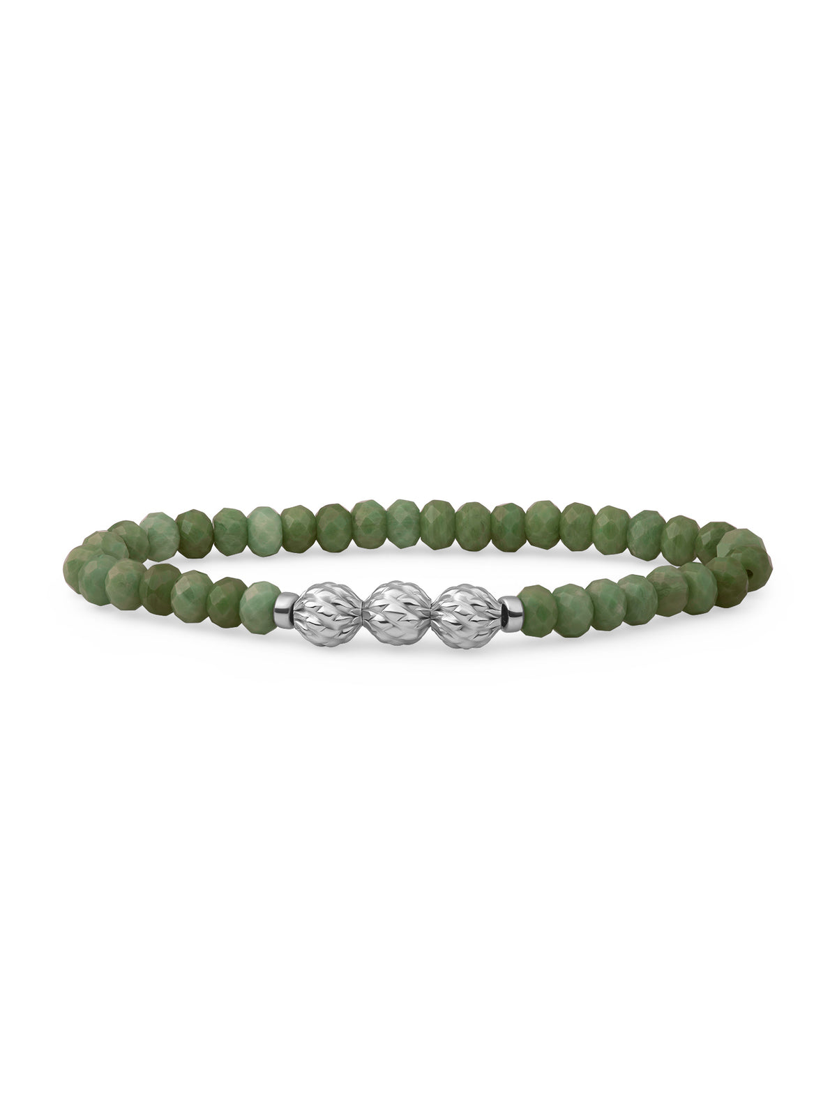 Fuse Beads Armband Lime Jade - Rhodium Plated