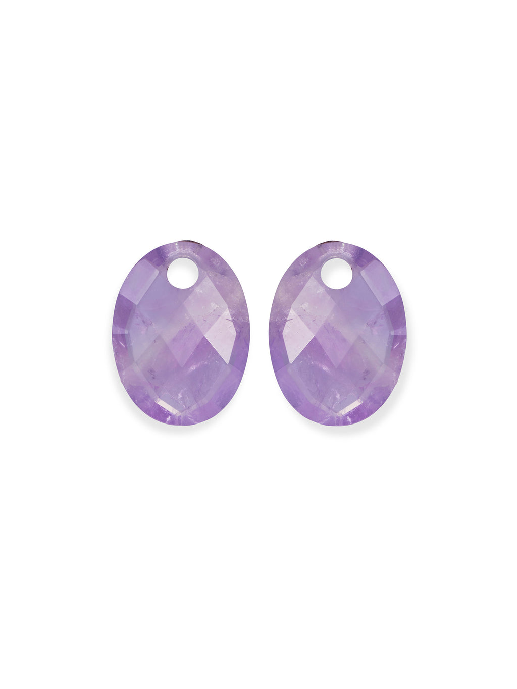 Oorbel Edelstenen Medium Oval Amethyst - Oorbel Edelstenen Medium Oval Amethyst