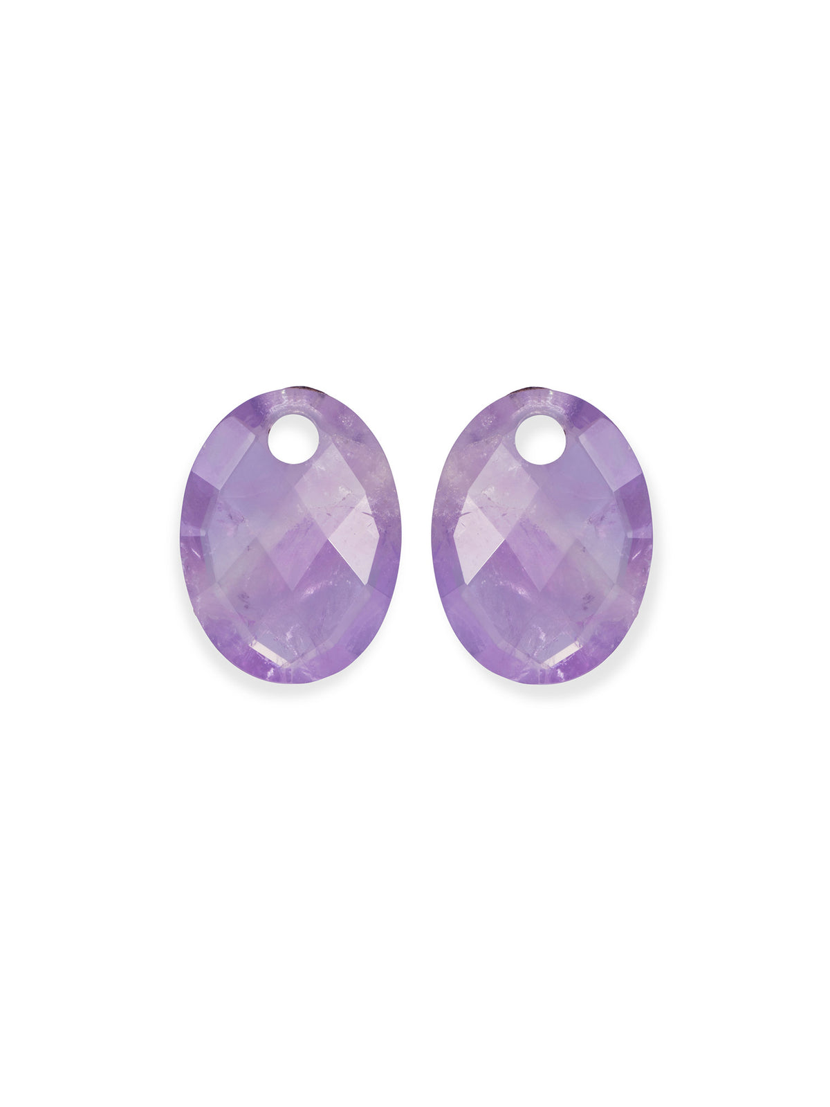 Oorbel Edelstenen Medium Oval Amethyst - Oorbel Edelstenen Medium Oval Amethyst
