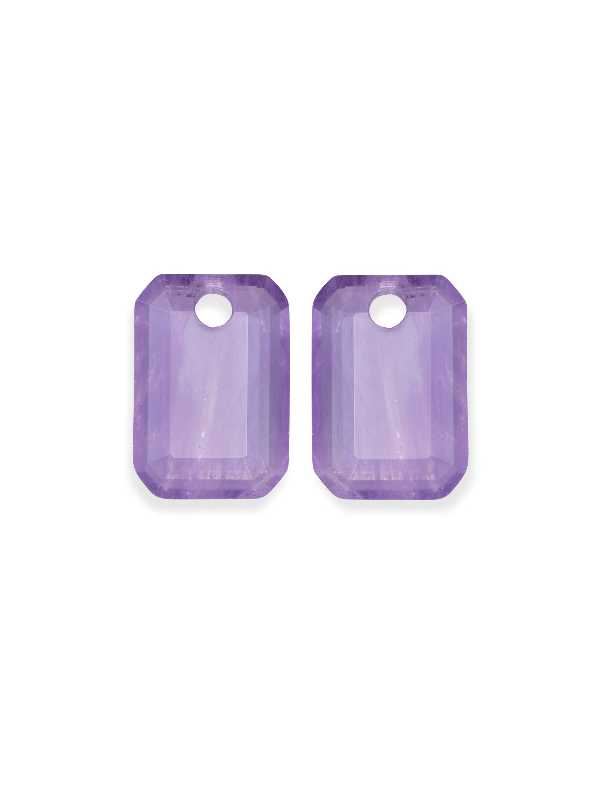 Oorbel Edelstenen Baguette Amethyst - Oorbel Edelstenen Baguette Amethyst