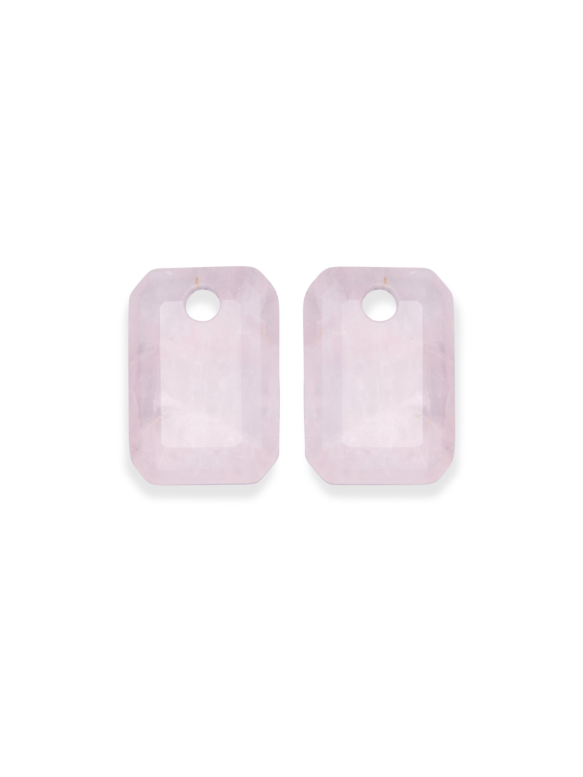 Oorbel Edelstenen Baguette Rose Quartz - Oorbel Edelstenen Baguette Rose Quartz