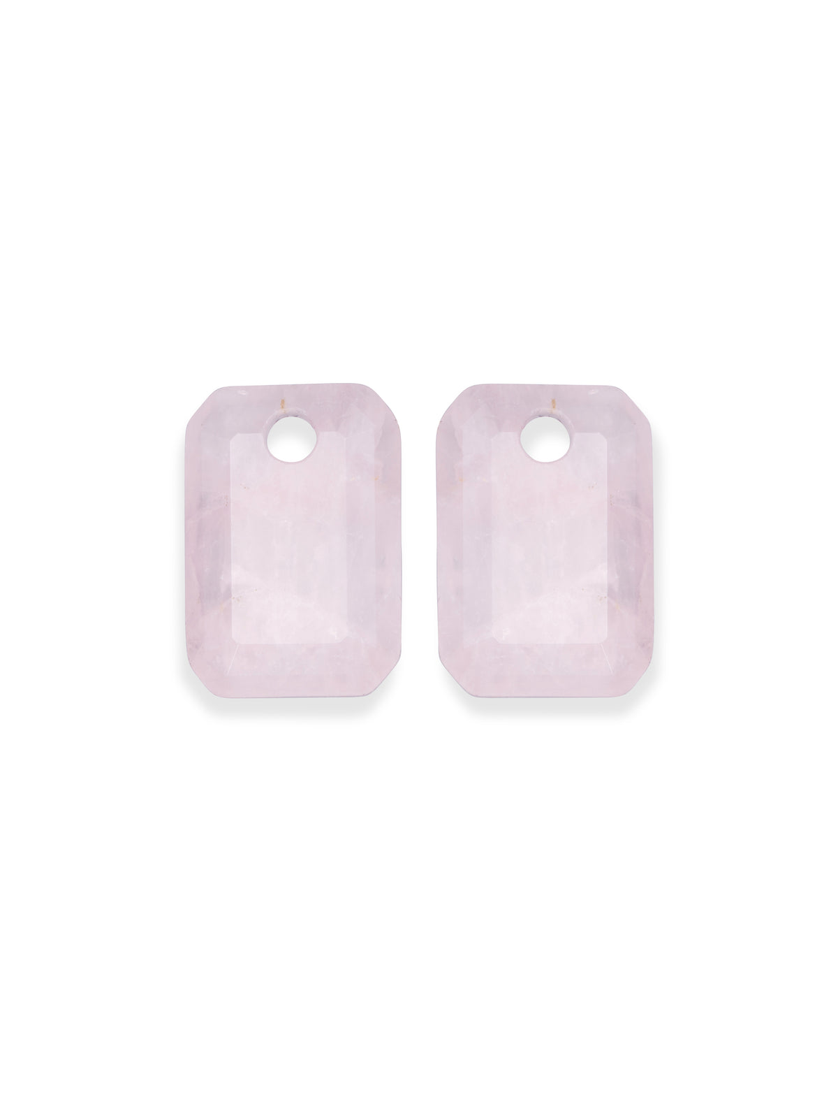 Oorbel Edelstenen Baguette Rose Quartz - Oorbel Edelstenen Baguette Rose Quartz