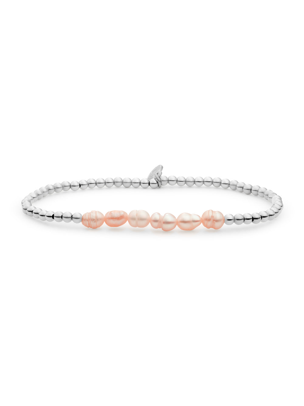 Universe Armband Peach Pearl - Rhodium Plated