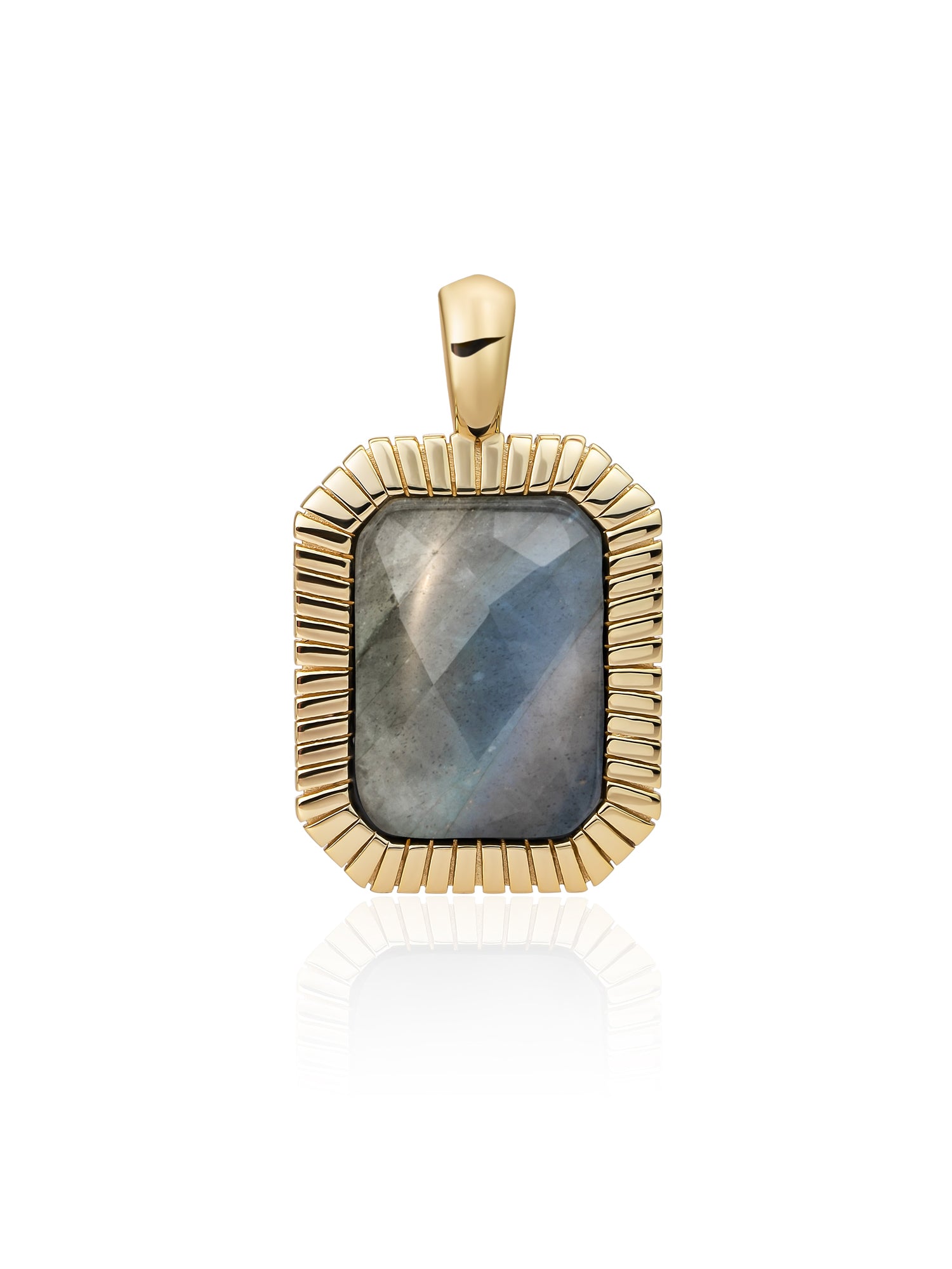 Baguette Pendant Labradorite - Gold Plated