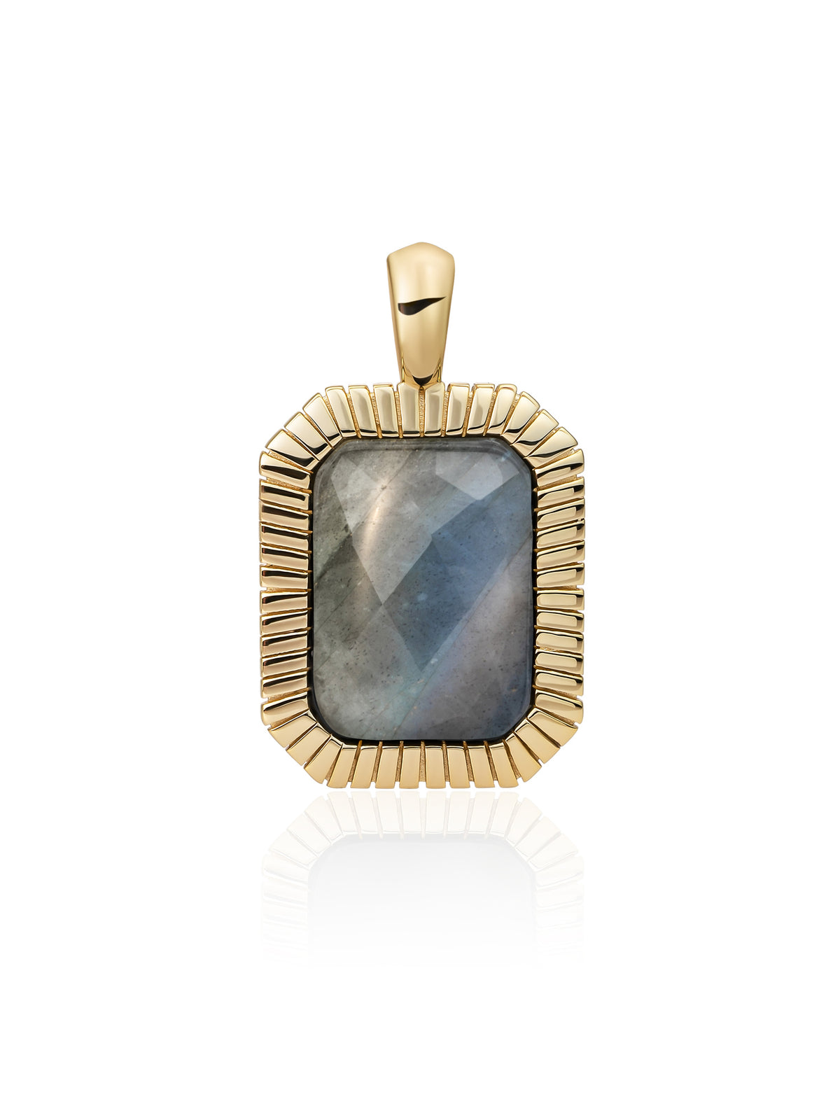 Baguette Pendant Labradorite - Gold Plated