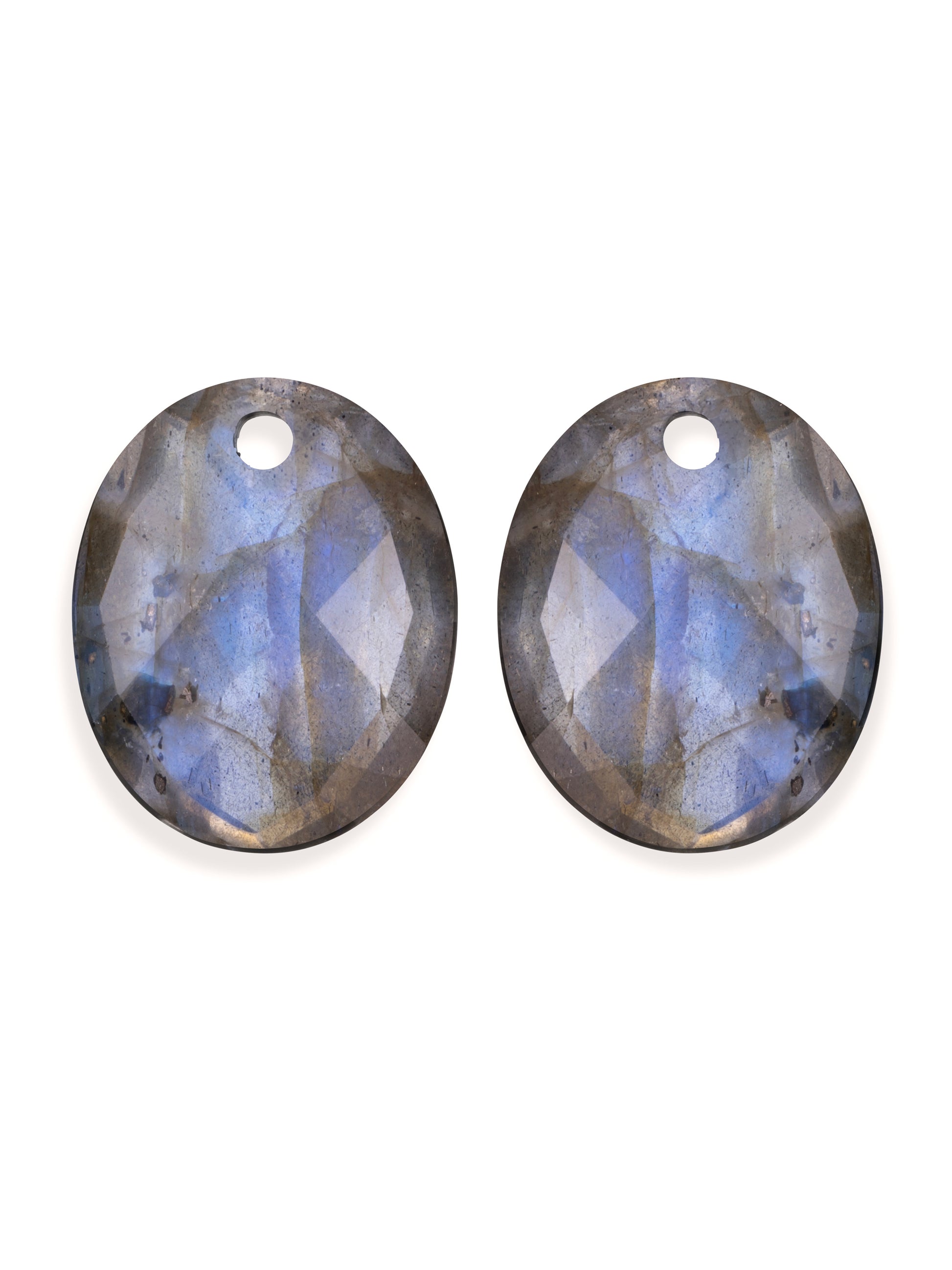 Oorbel Edelstenen Large Oval Labradorite - Oorbel Edelstenen Large Oval Labradorite