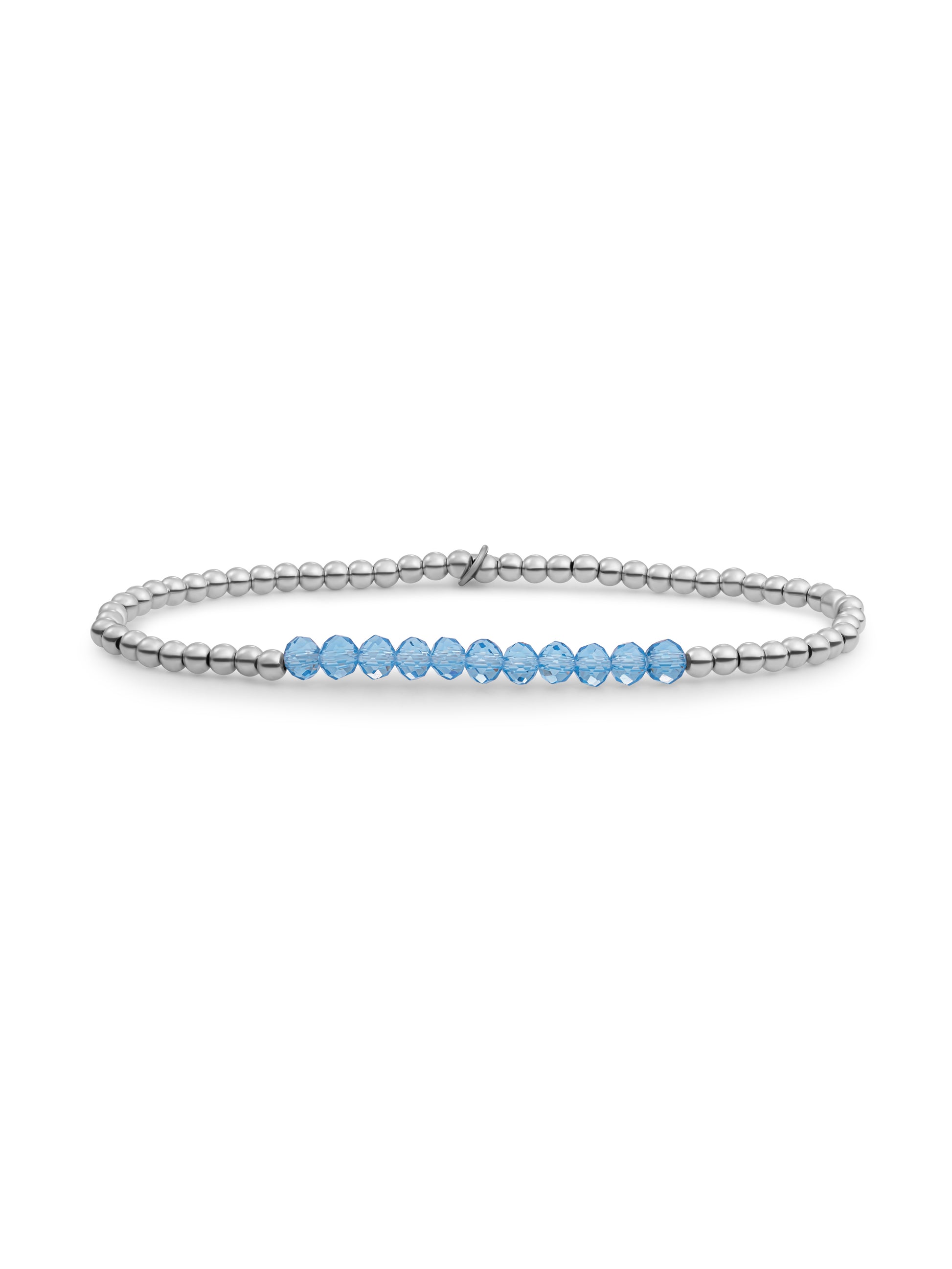 Universe Armband Aquamarine - Rhodium Plated