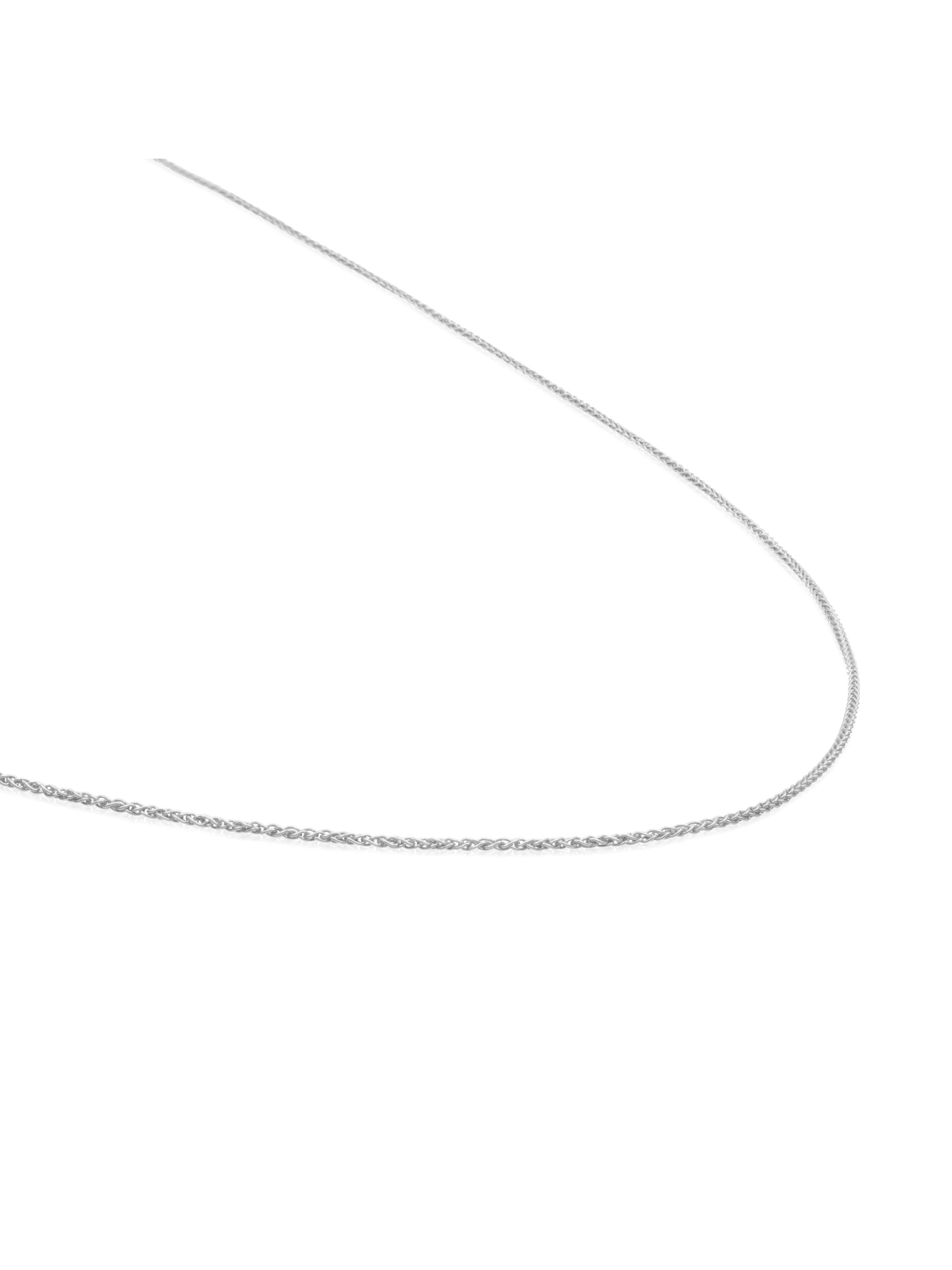 Wheat Chain Ketting - Rhodium Plated / 45cm