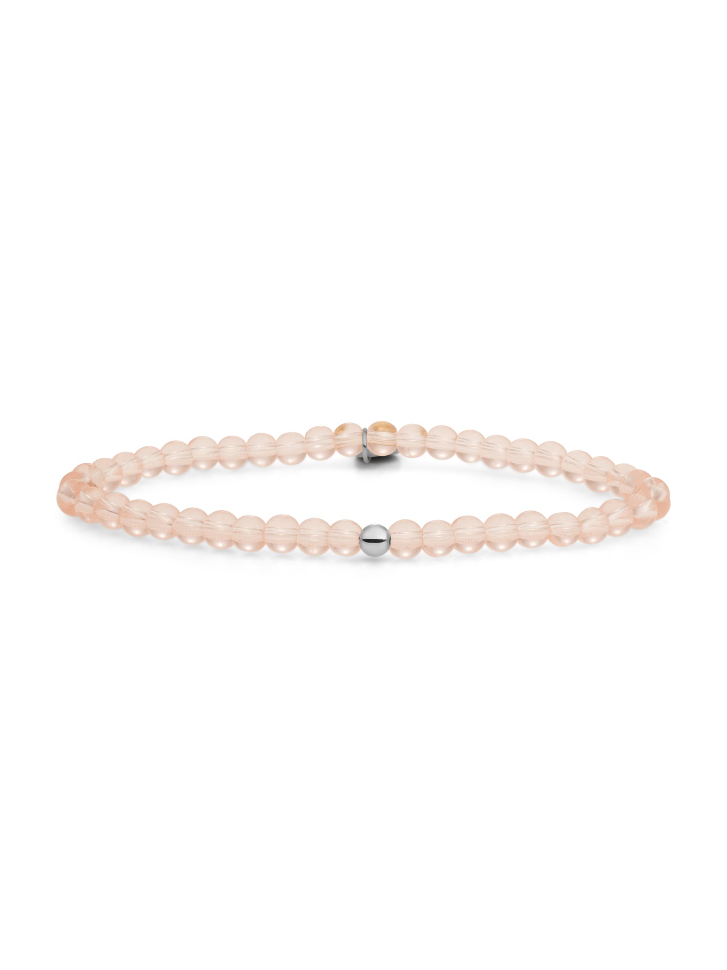 Saturn Armband Small Champagne Quartz - Rhodium Plated