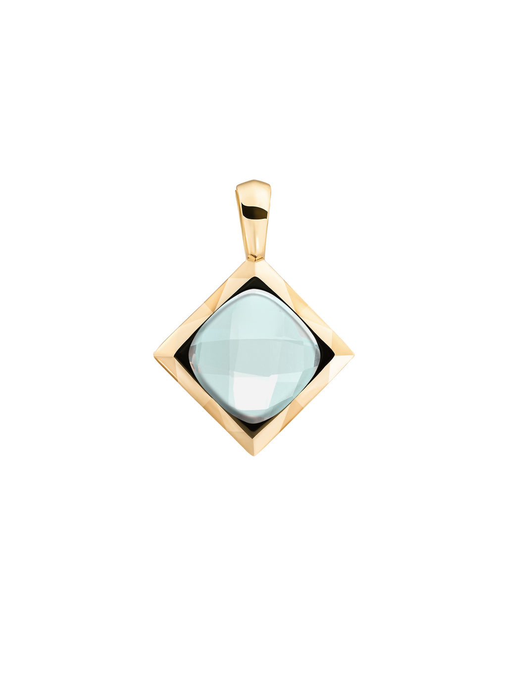 Cushion Cut Pendant Opalite - Gold Plated