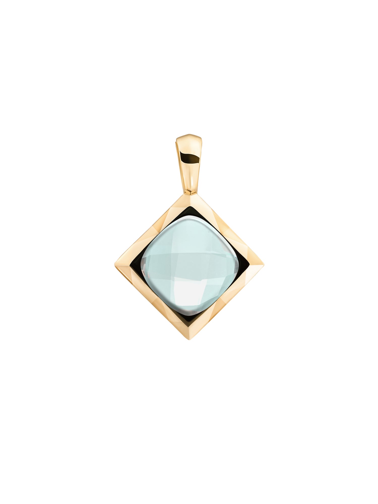 Cushion Cut Pendant Opalite - Gold Plated