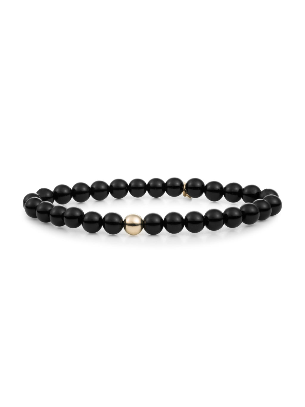 Saturn Armband Large Onyx - Gold Plated