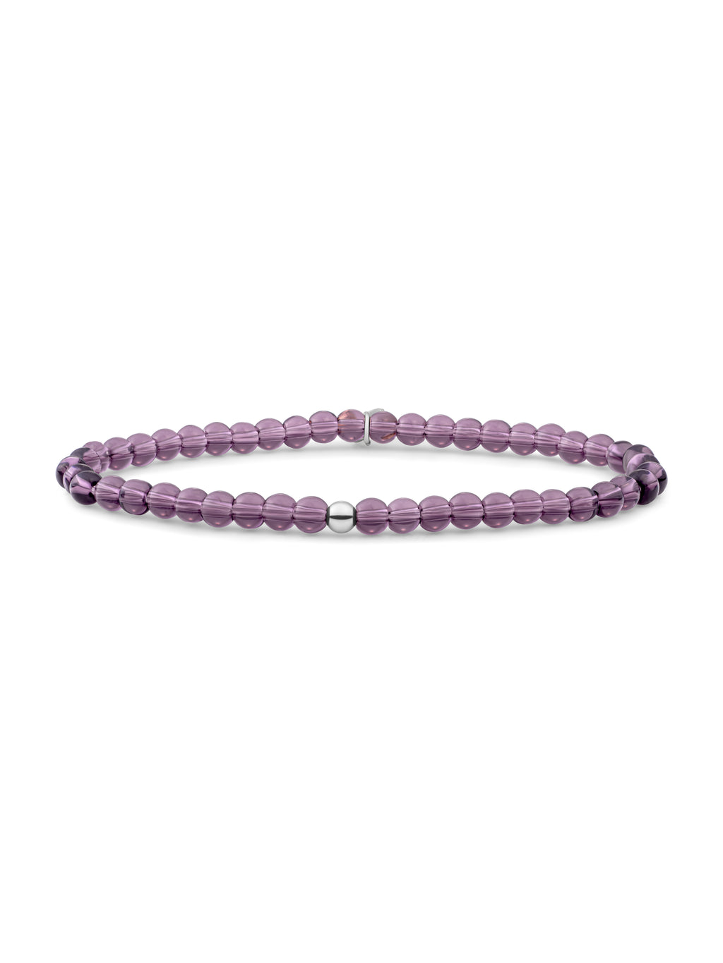 Saturn Armband Small Aubergine Quartz - Rhodium Plated