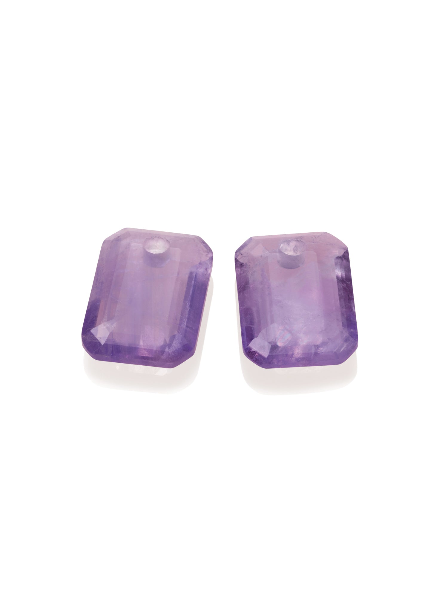 Oorbel Edelstenen Baguette Amethyst - Oorbel Edelstenen Baguette Amethyst