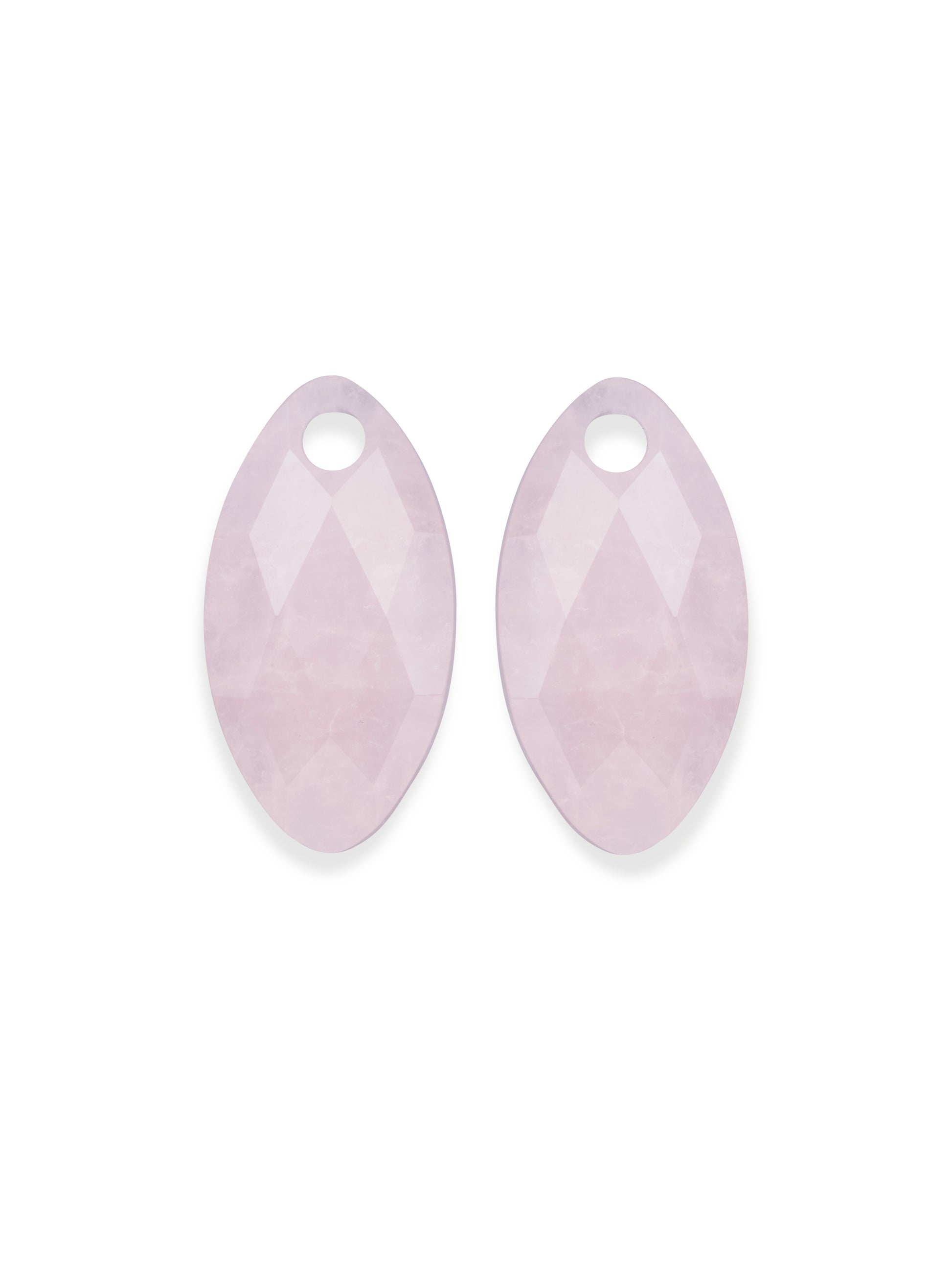 Oorbel Edelstenen Leaf Rose Quartz - Oorbel Edelstenen Leaf Rose Quartz