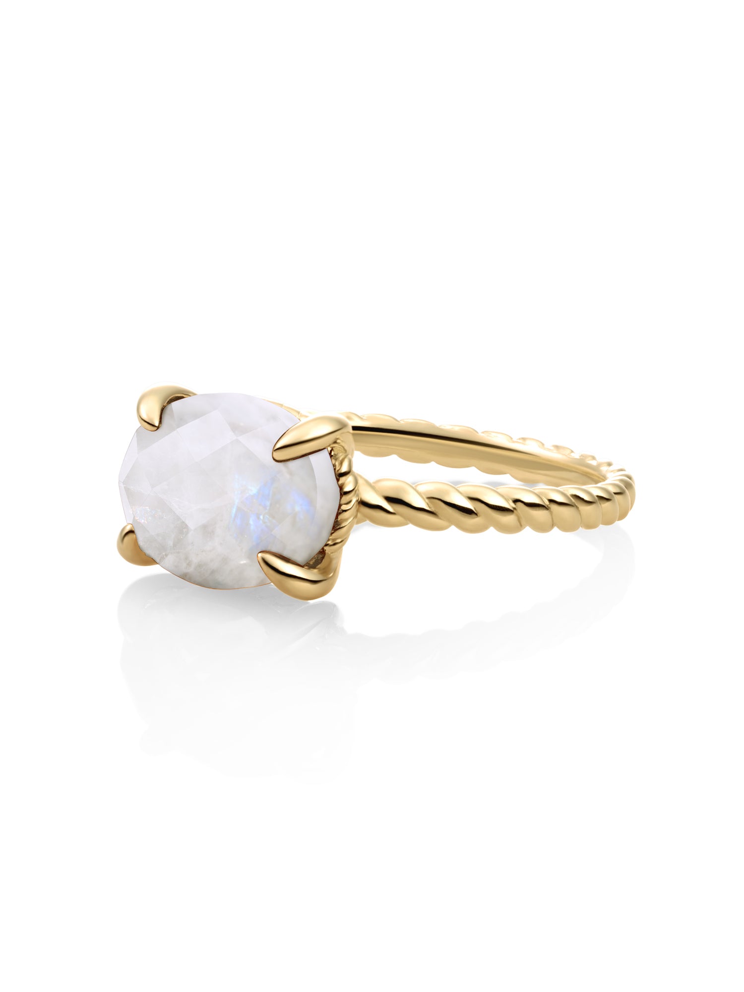Twist Ring Moonstone 9K Goud - 54