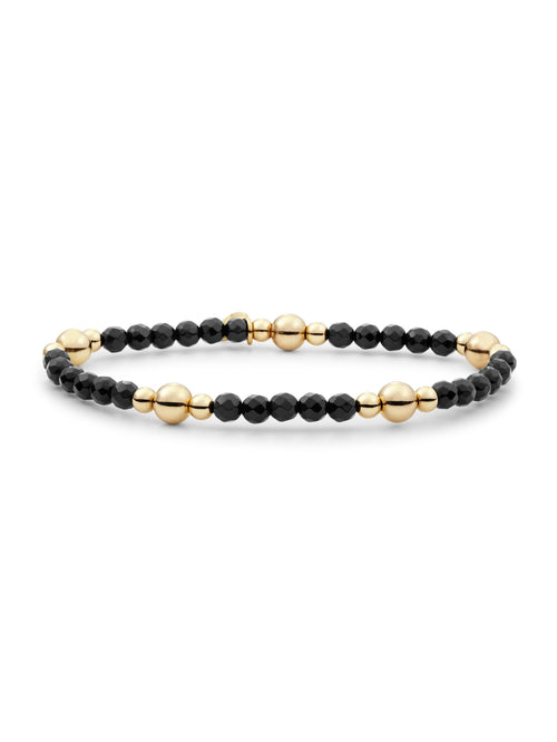 Bold Mix Armband Onyx - Gold Plated