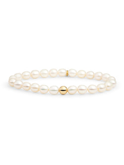 Saturn Armband Large Pearl - Gold Plated