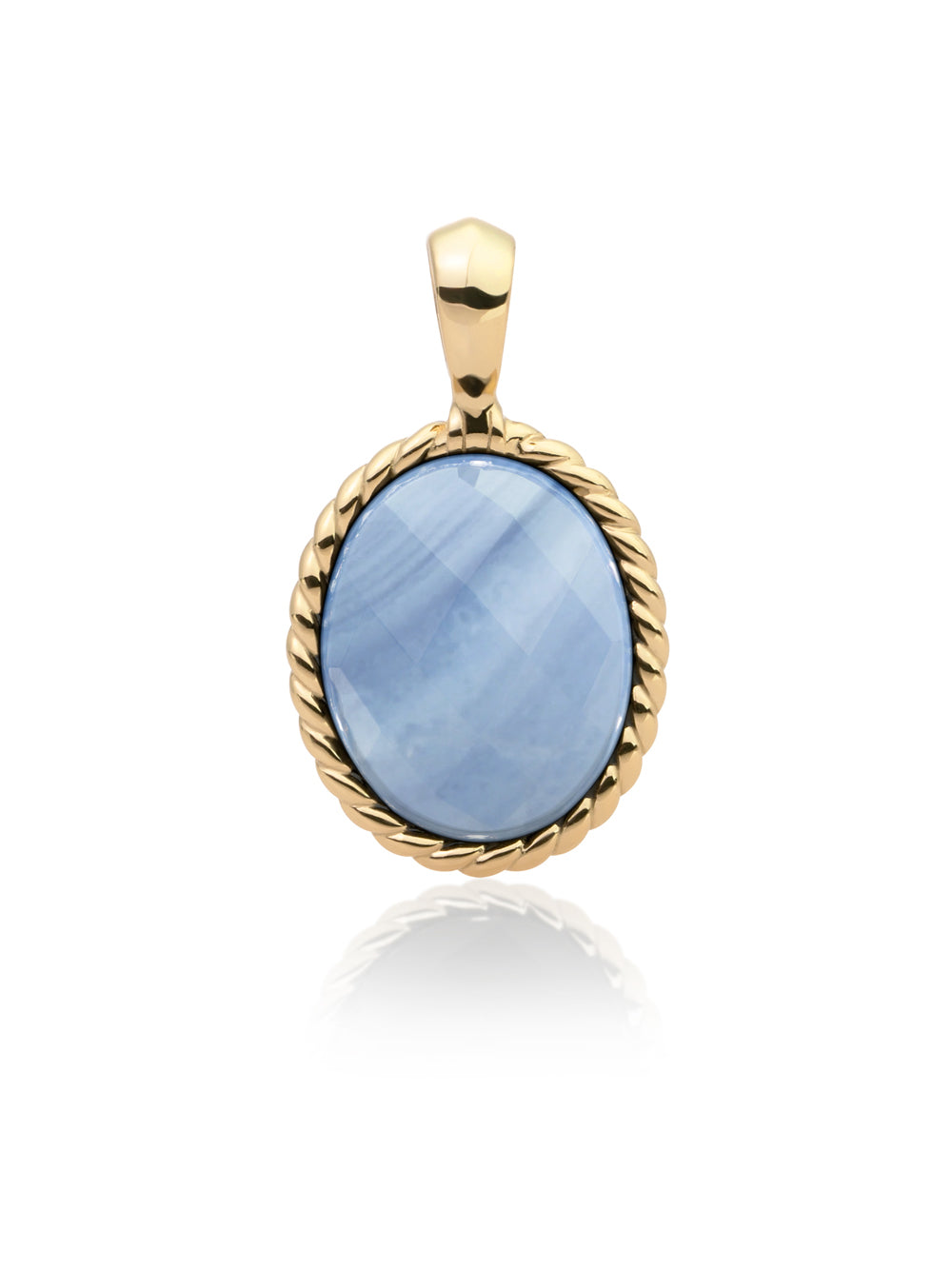 Twist Pendant Blue Lace Agate - Gold Plated