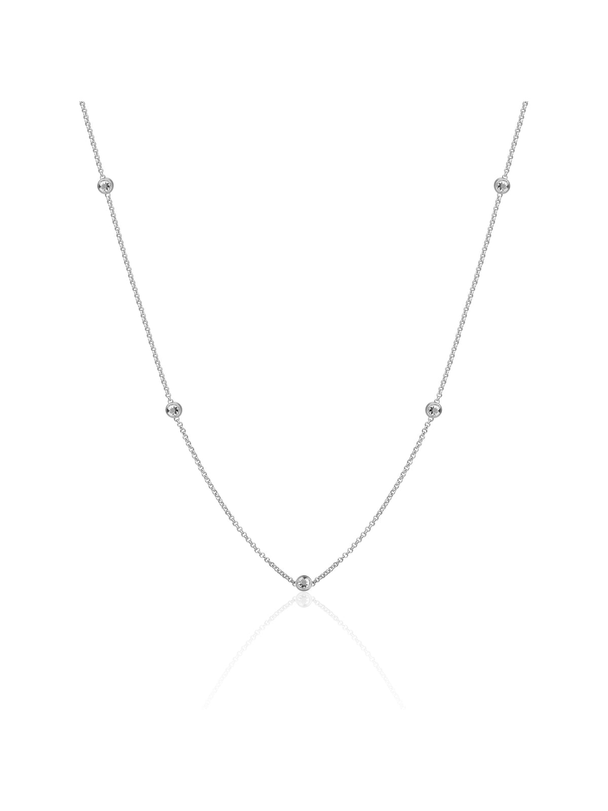 Anchor Chain Ketting Zirconia - Rhodium Plated