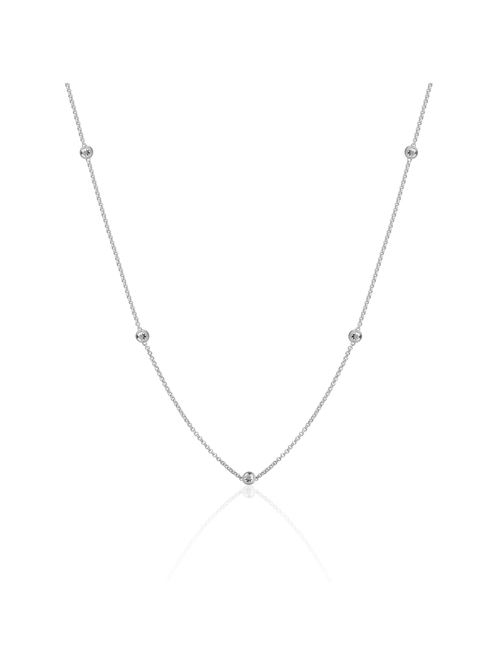 Anchor Chain Ketting Zirconia - Rhodium Plated