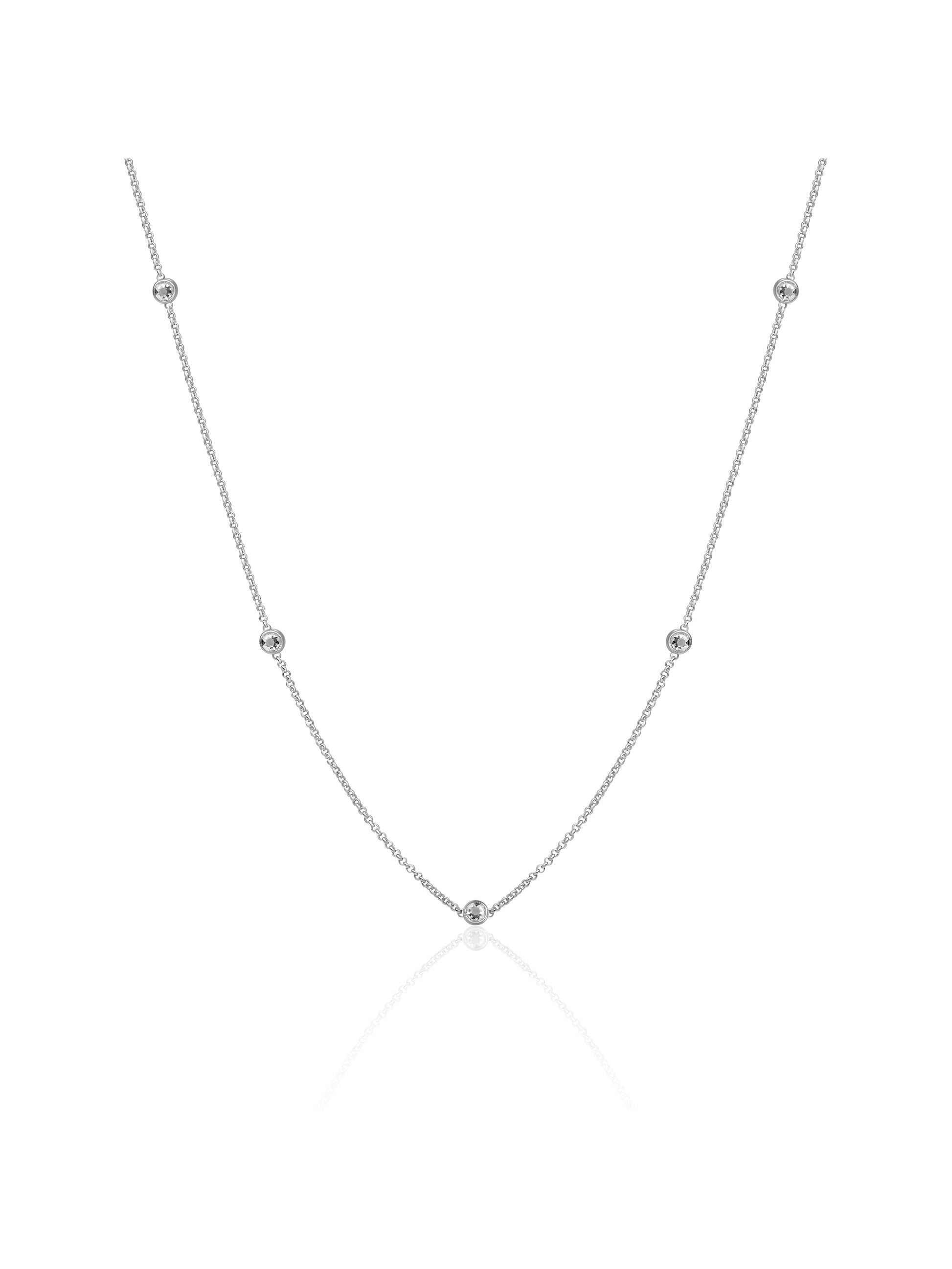 Anchor Chain Ketting Zirconia - Rhodium Plated