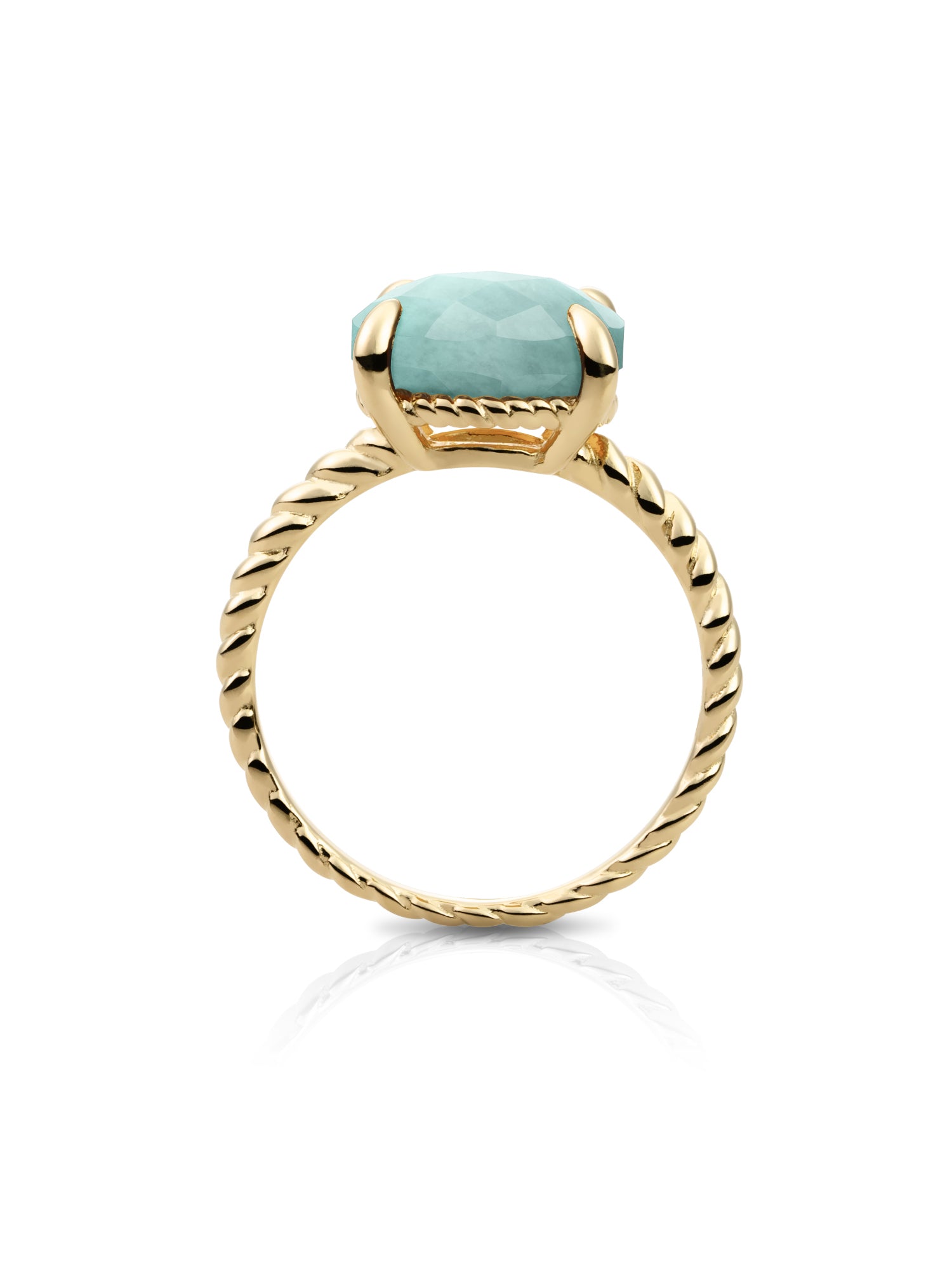 Twist Ring Amazonite 9K Goud