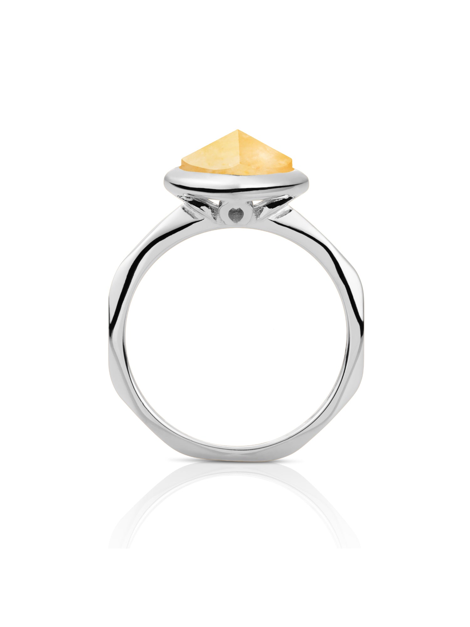 Edge Ring Yellow Jade Zilver