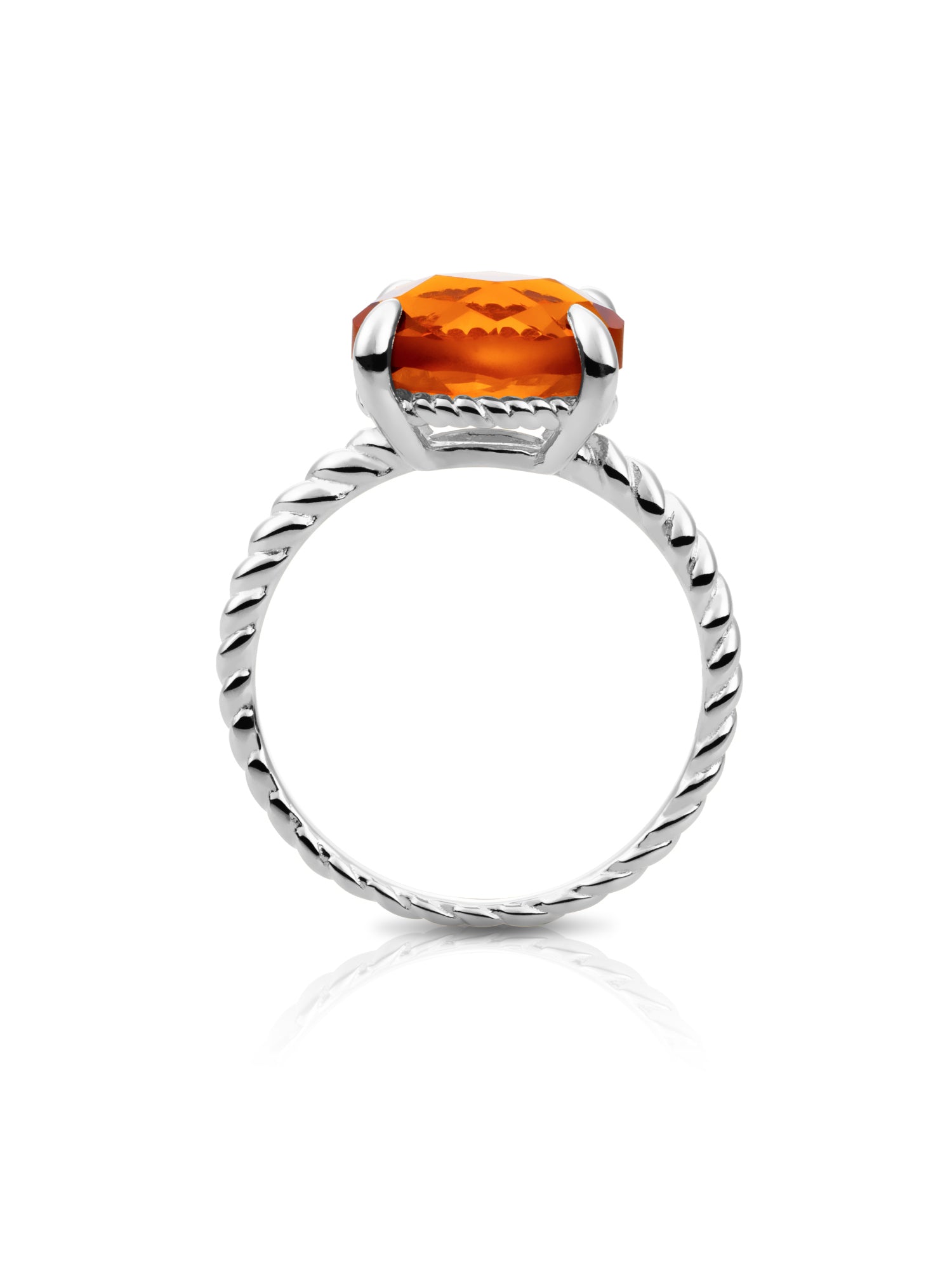 Twist Ring Citrine Quartz Zilver