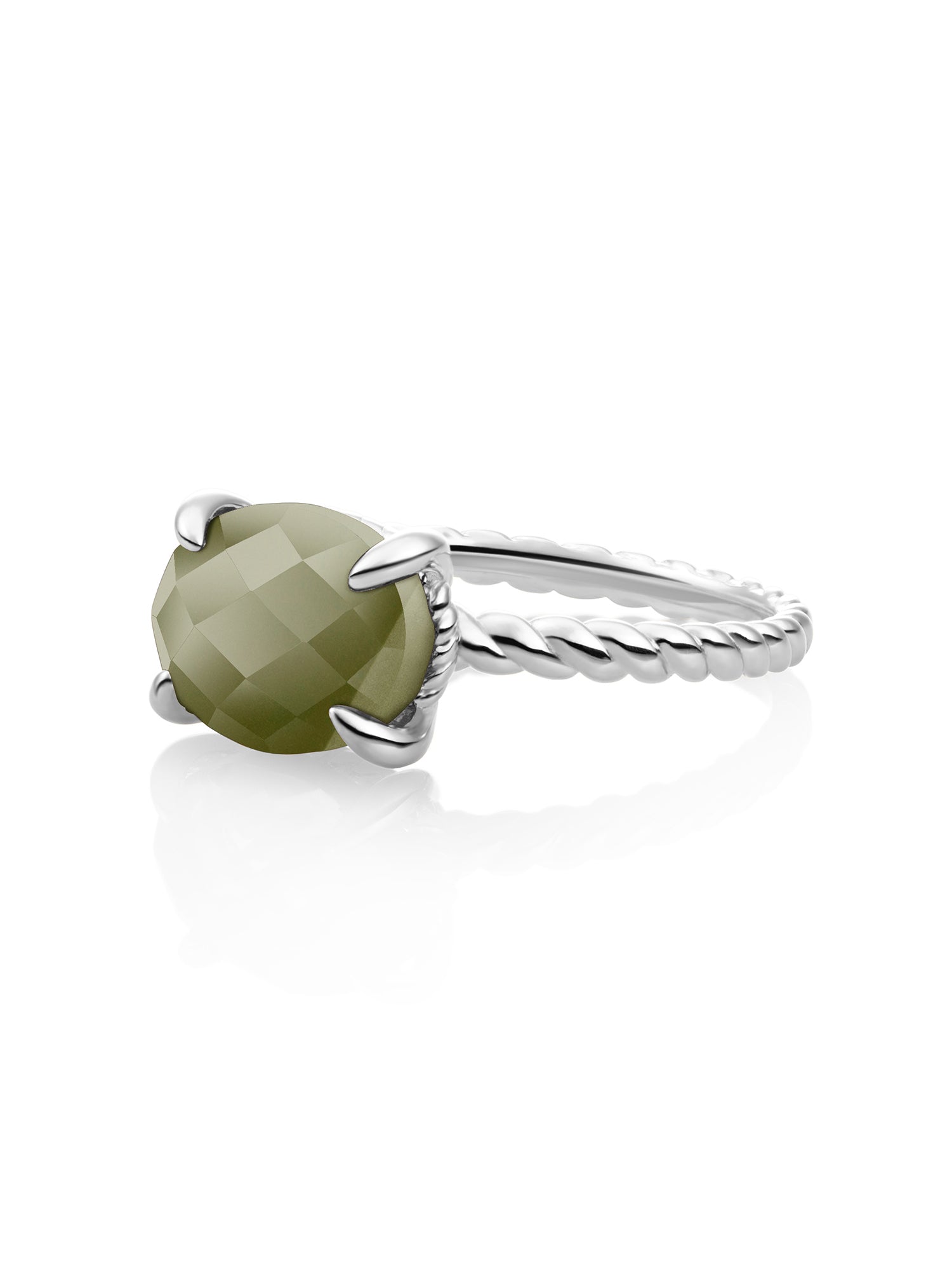 Twist Ring Lime Jade Zilver - 50