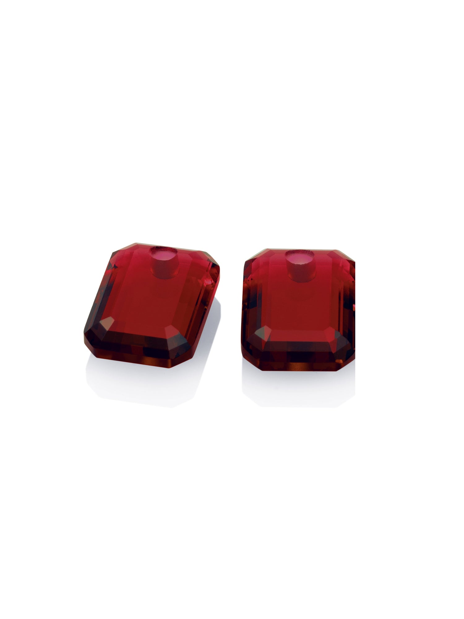Oorbel Edelstenen Baguette Ruby Quartz - Oorbel Edelstenen Baguette Ruby Quartz