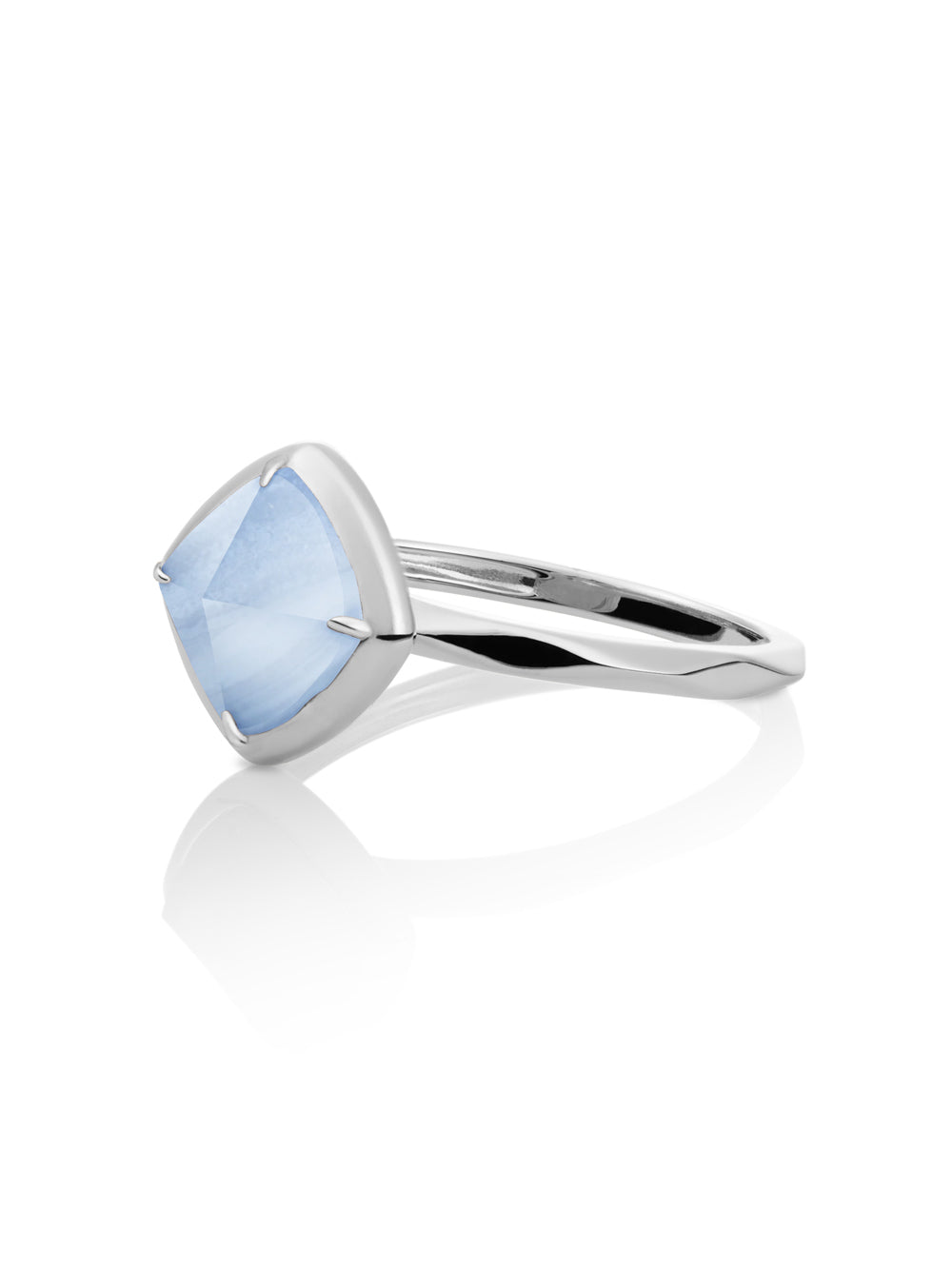 Edge Ring Blue Lace Agate Zilver - 56