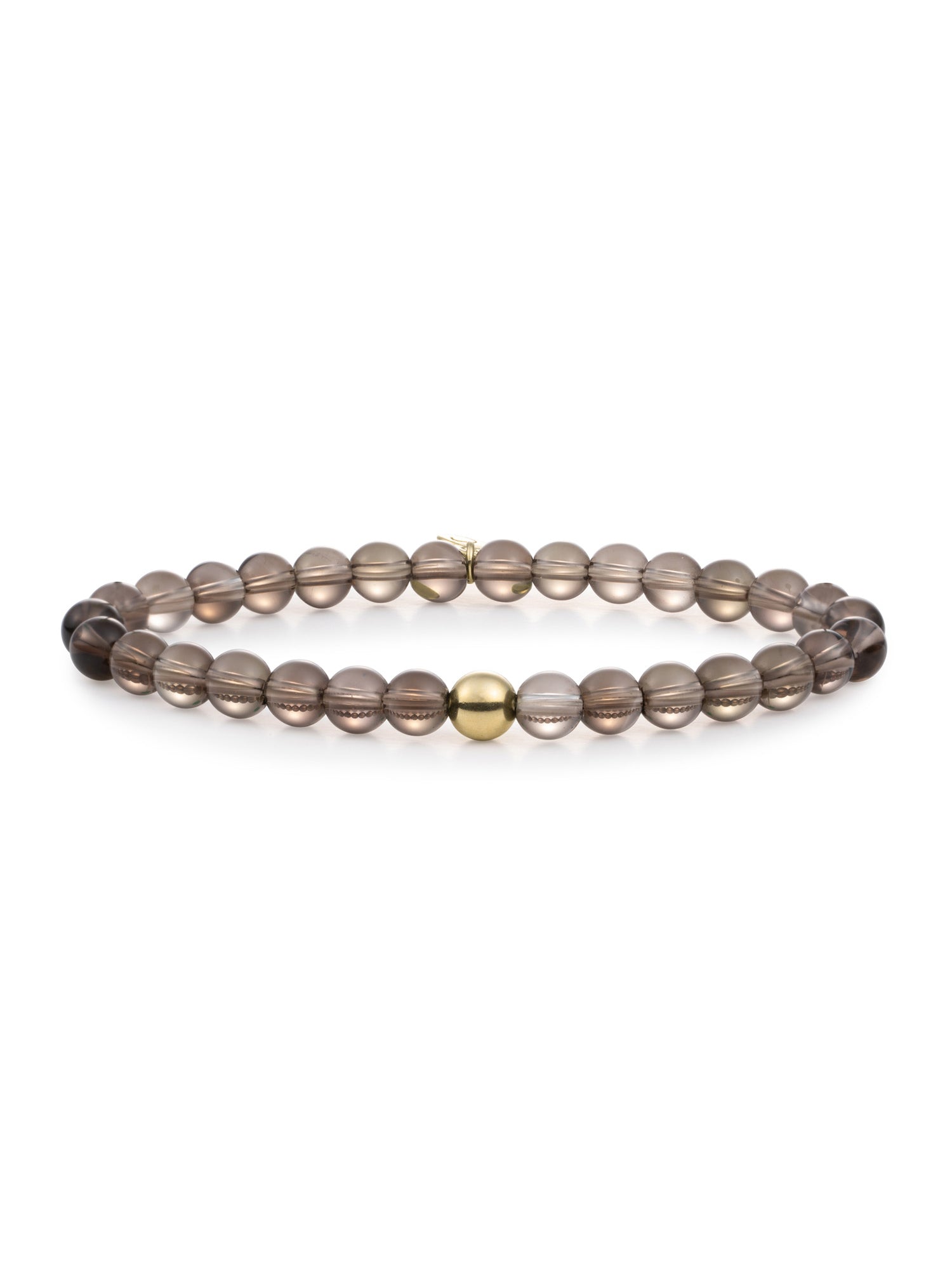 Saturn Armband Large Smoky Quartz - Gold Plated