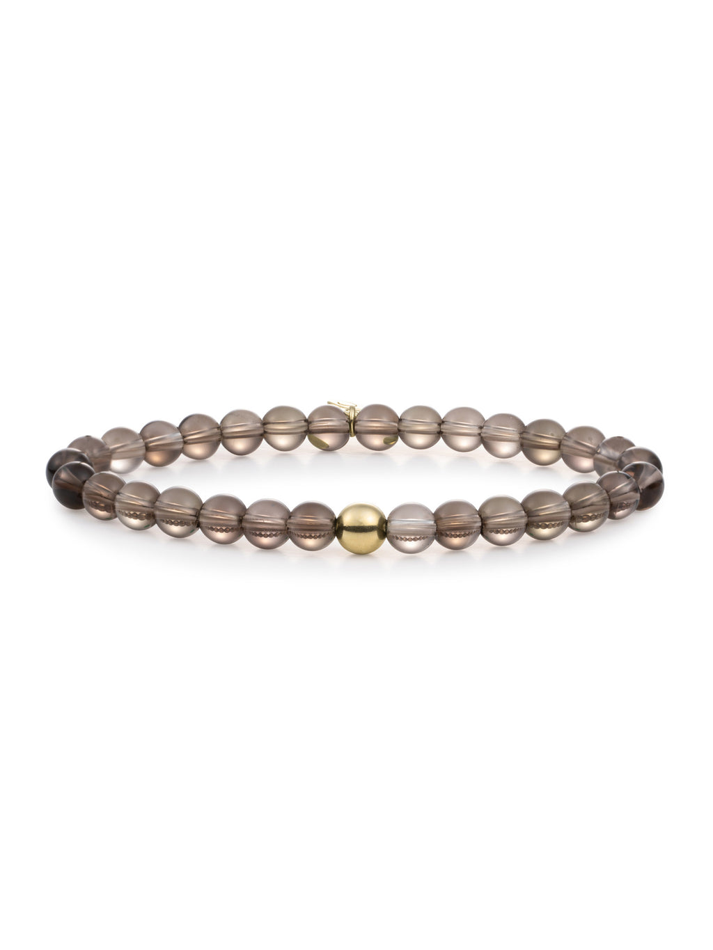 Saturn Armband Large Smoky Quartz - Gold Plated