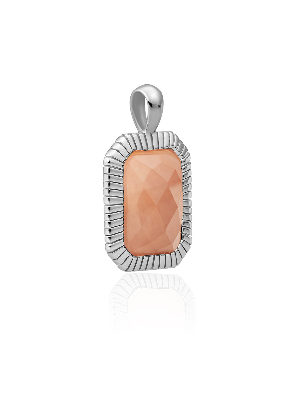 Baguette Pendant Peach Rhodonite